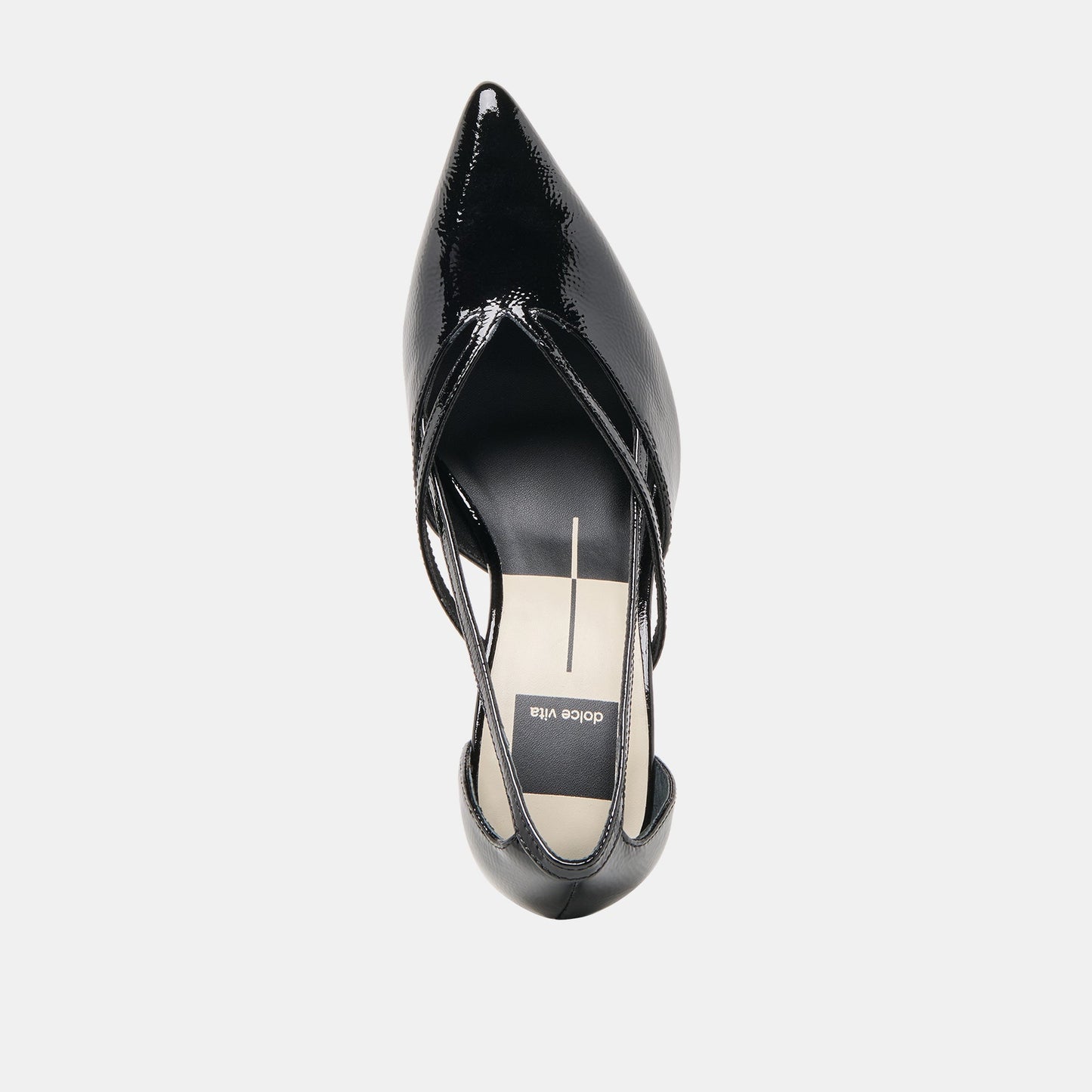 Kaine Midnight Crinkle Patent Leather Heels