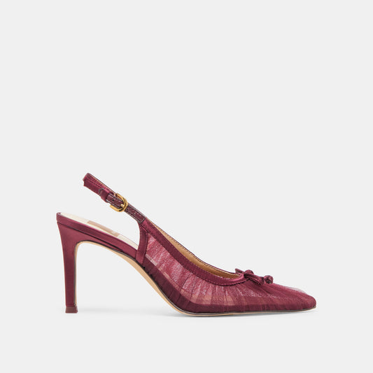 Yela Cranberry Tulle Heels