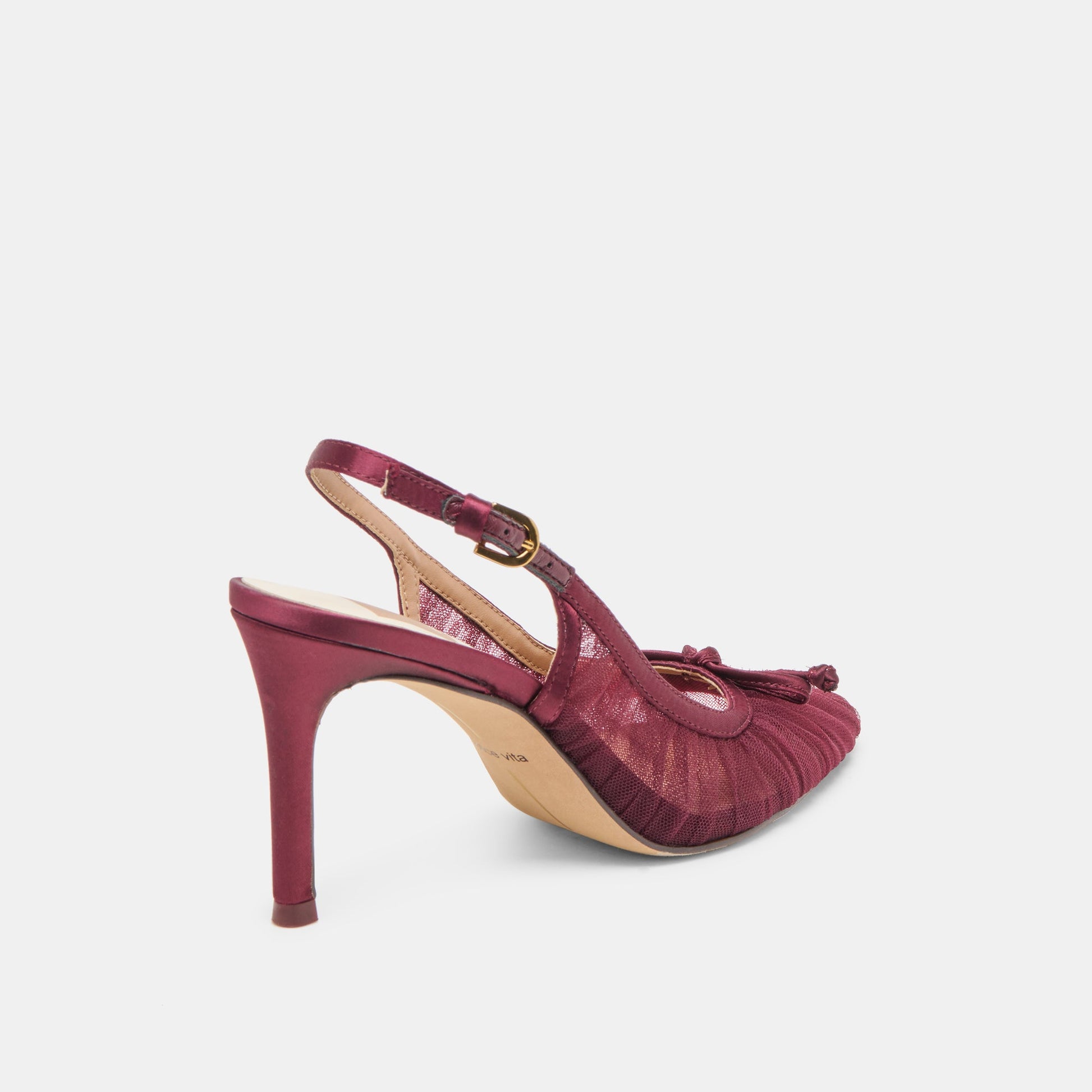 Yela Cranberry Tulle Heels