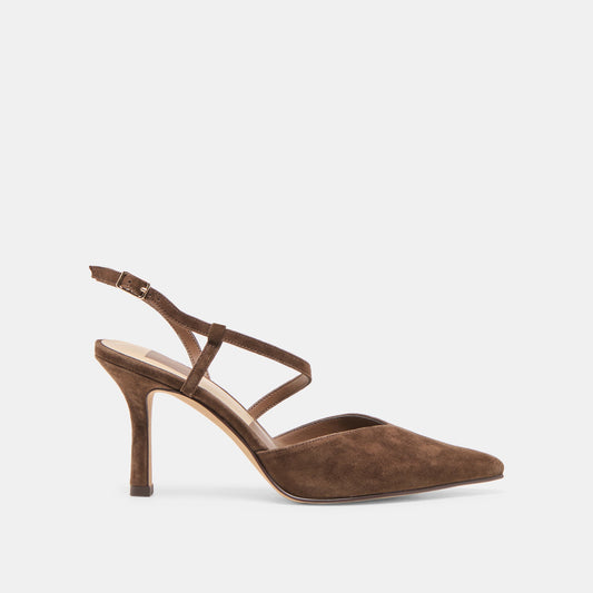 Kamra Dk Brown Suede Heels