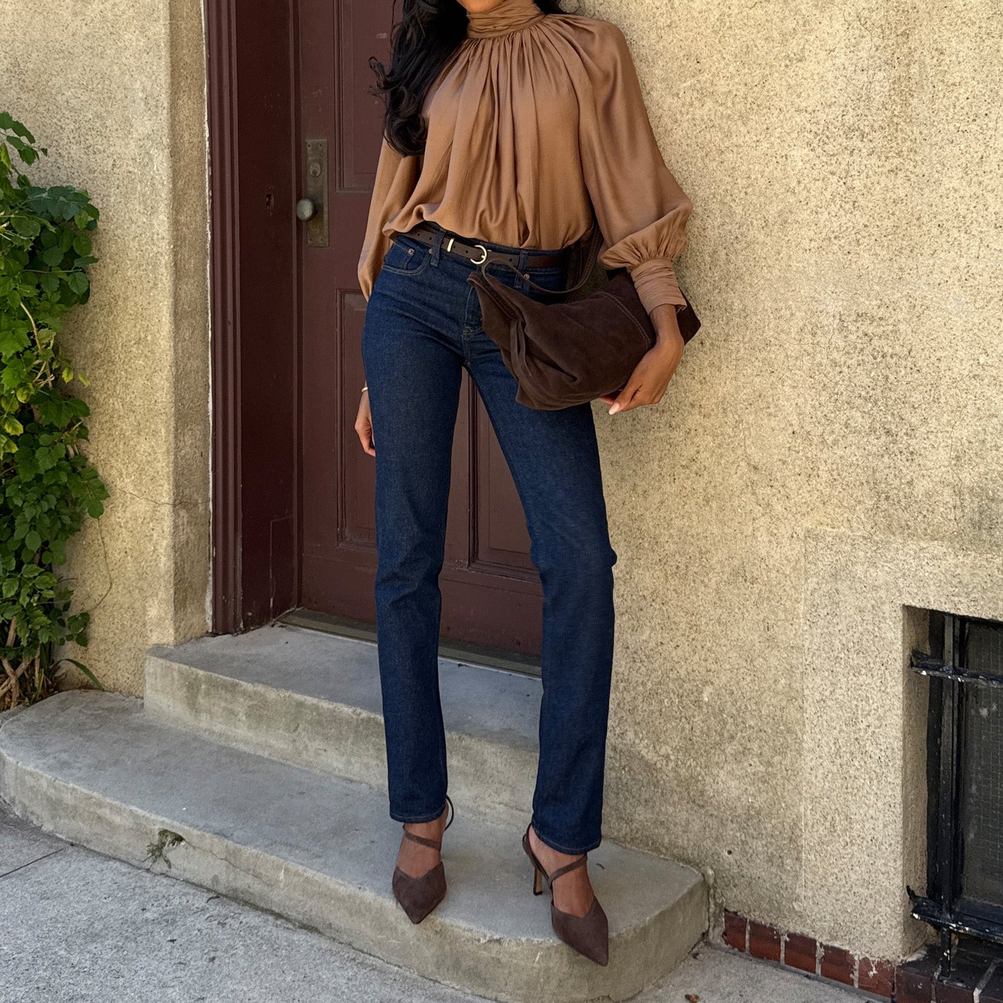 Kamra Dk Brown Suede Heels