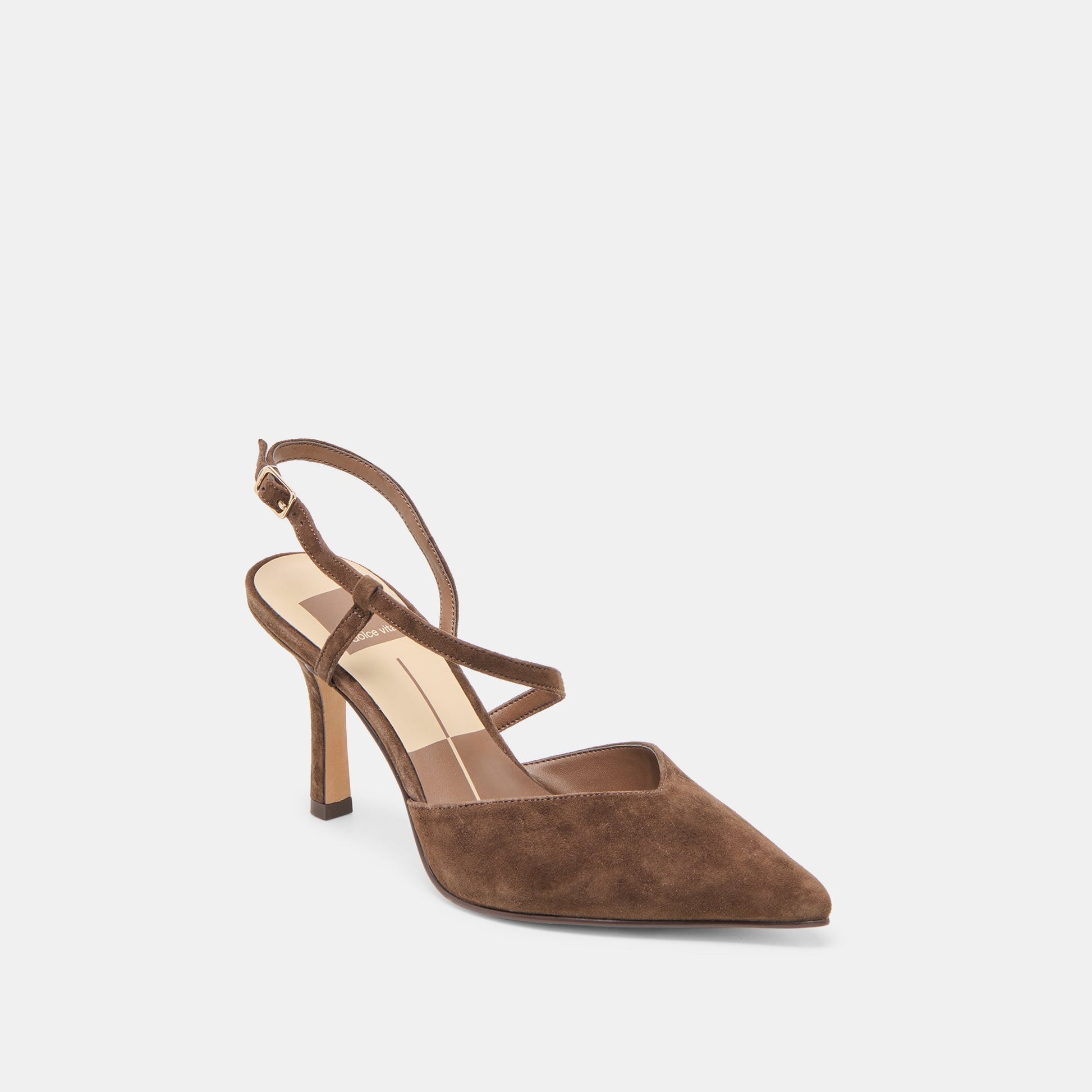 Kamra Dk Brown Suede Heels