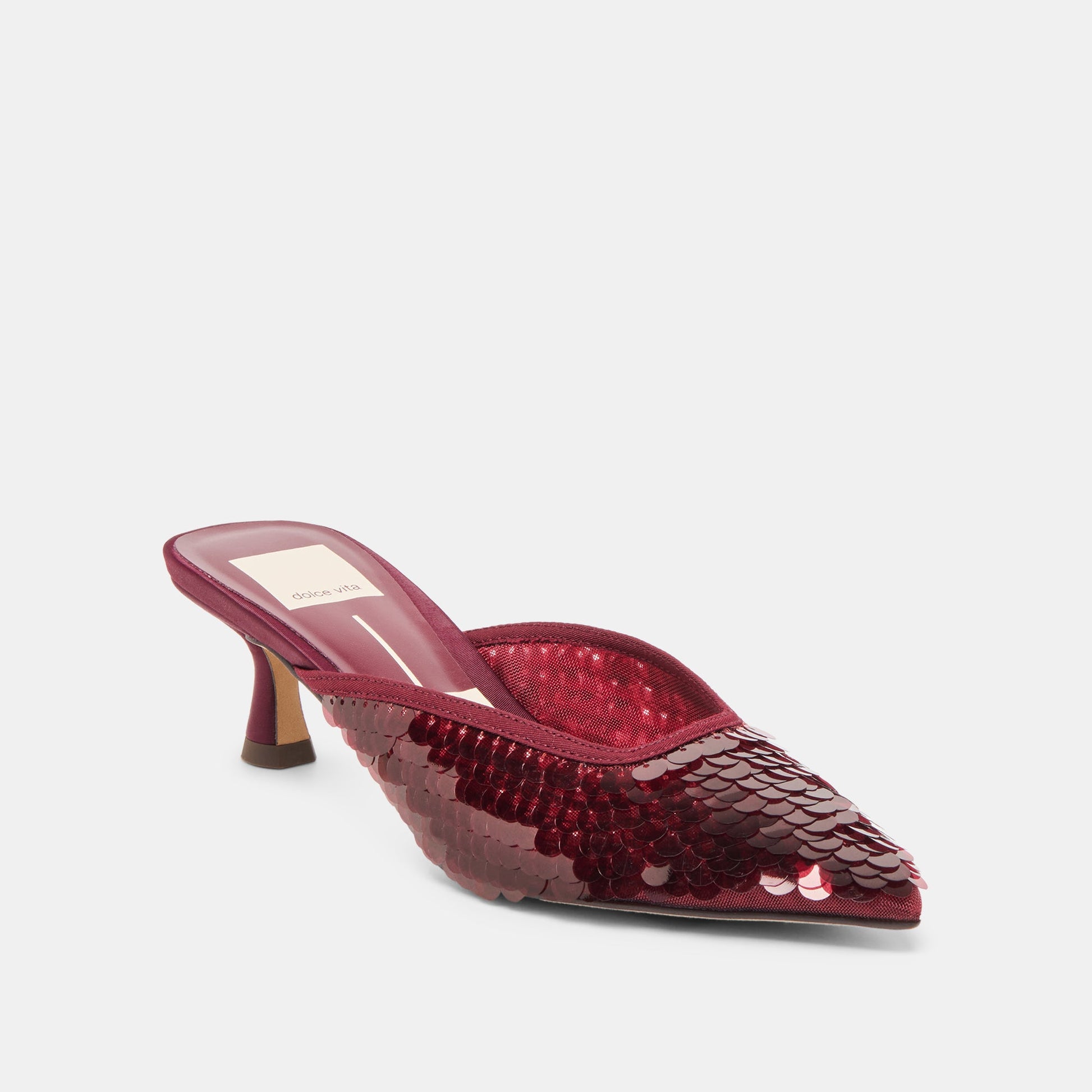 Cleo Cranberry Sequin Heels