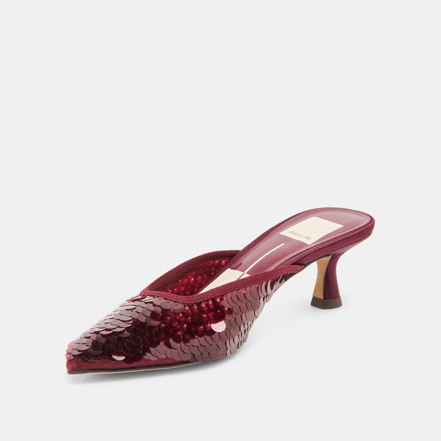 Cleo Cranberry Sequin Heels