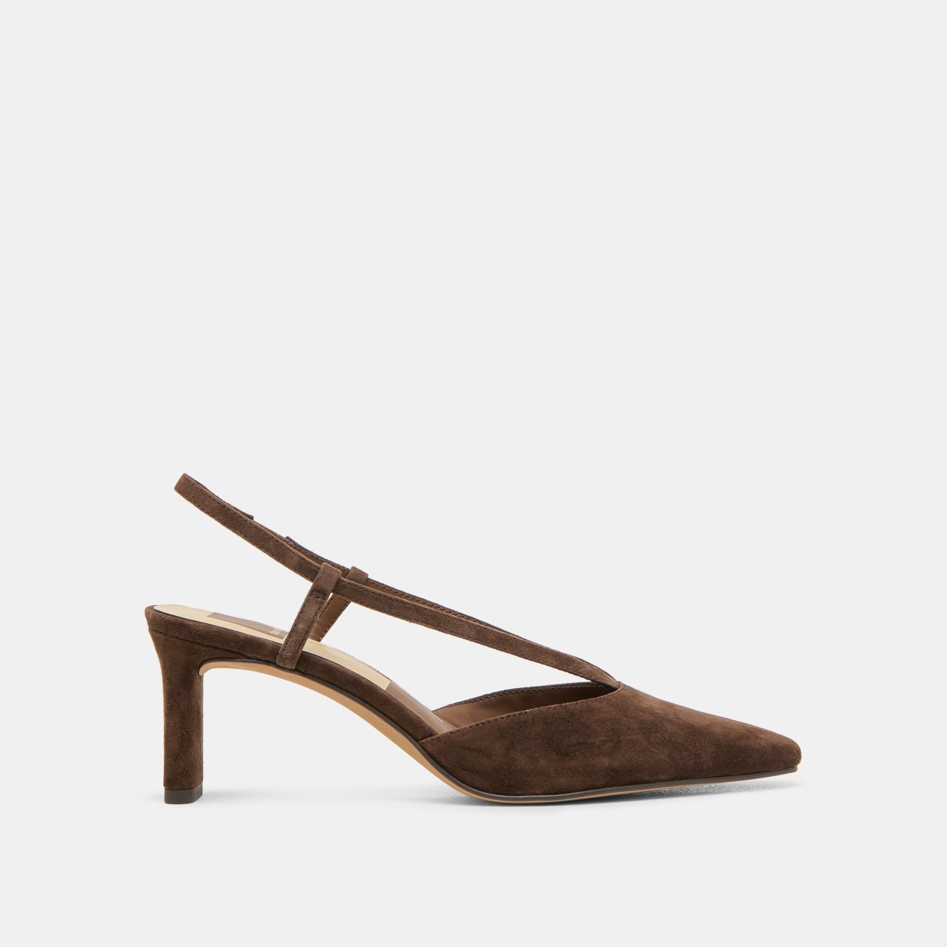Ginay Dk Brown Suede Heels