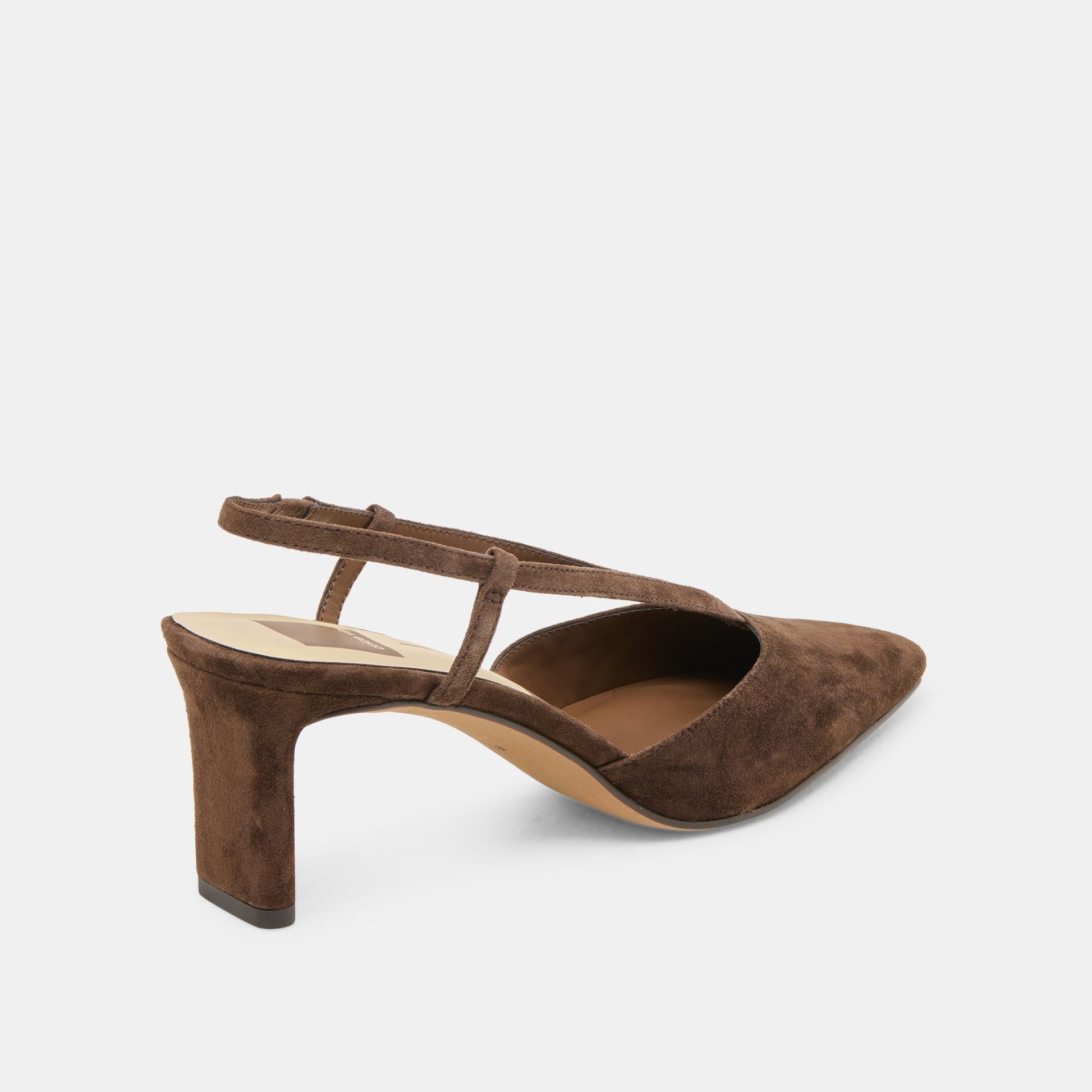 Ginay Dk Brown Suede Heels