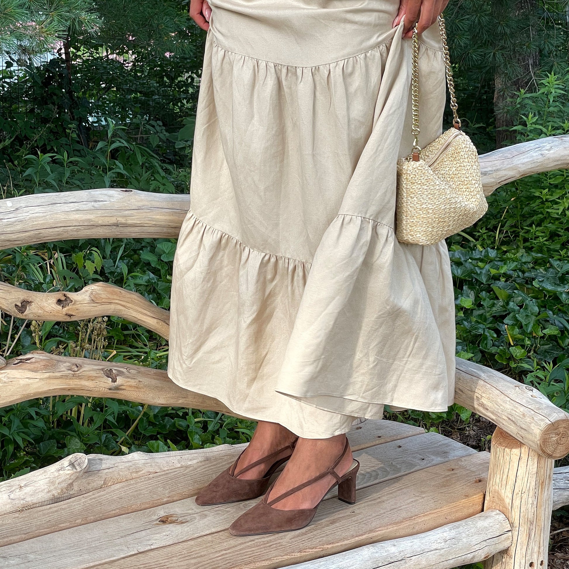 Ginay Dk Brown Suede Heels