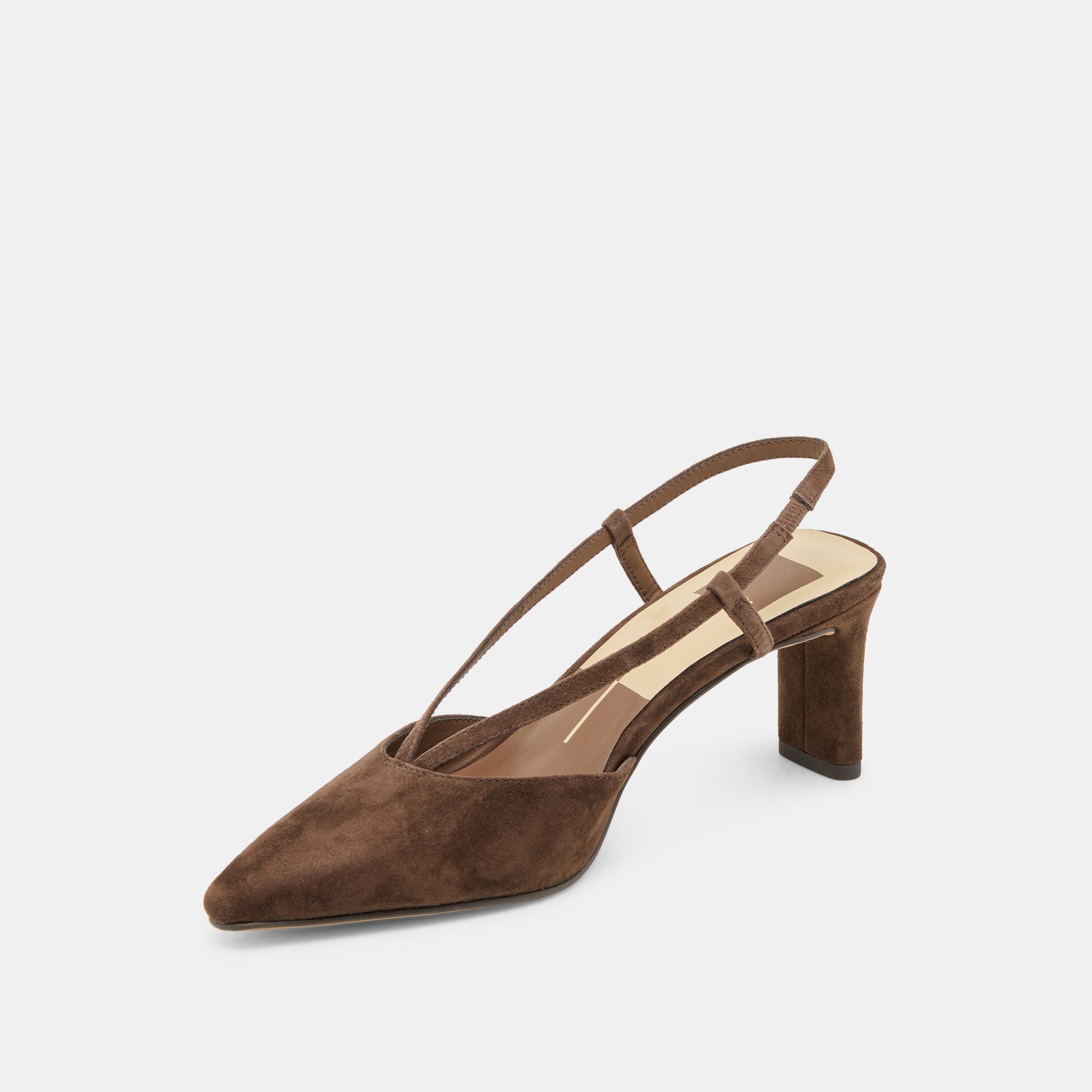 Ginay Dk Brown Suede Heels