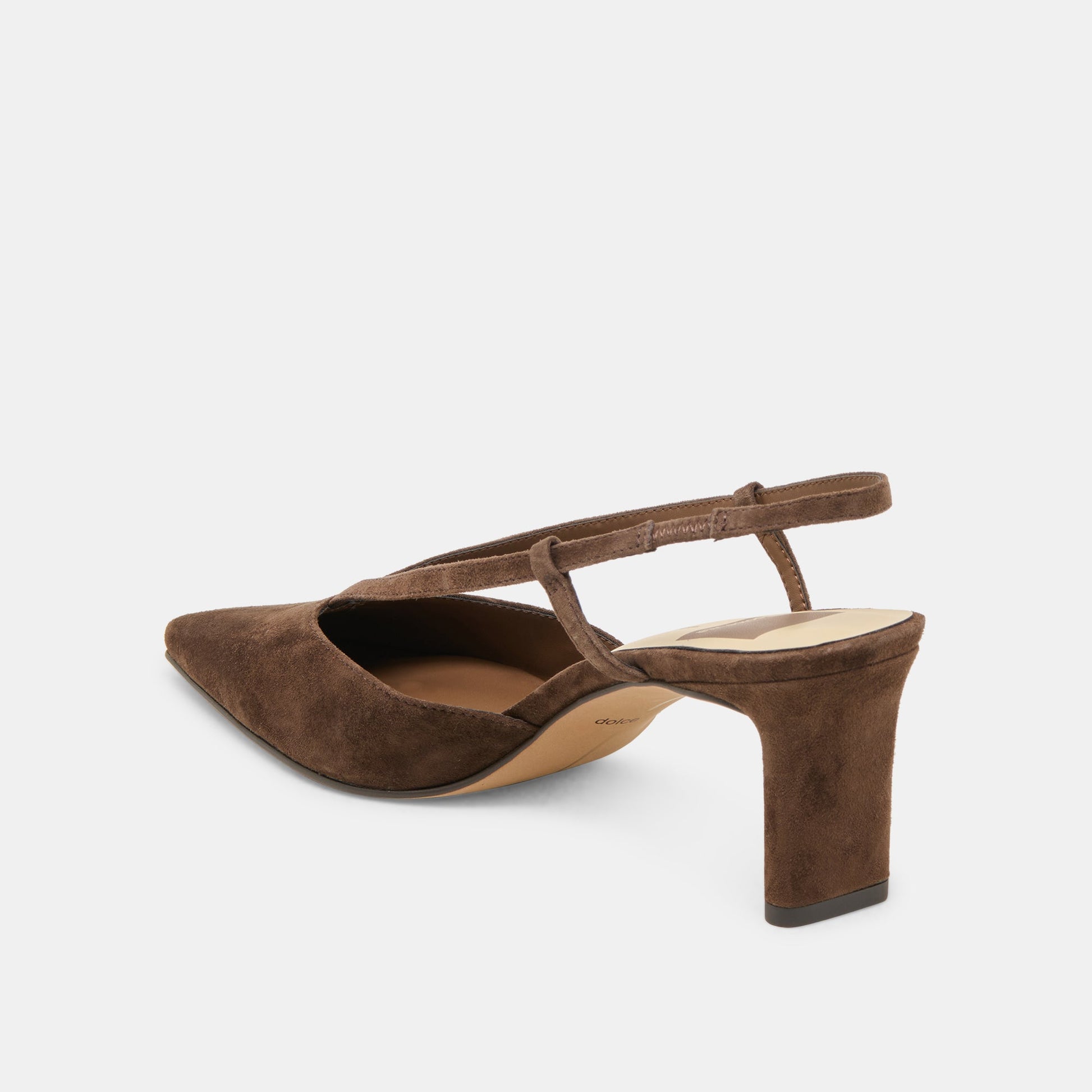 Ginay Dk Brown Suede Heels