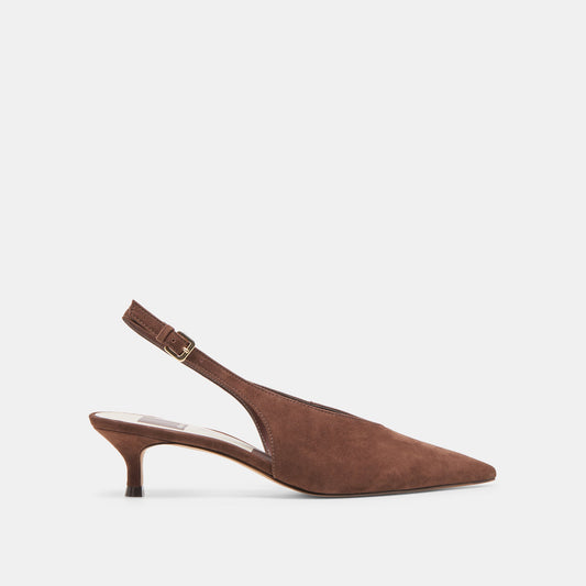 Alenna Dk Brown Suede Heels