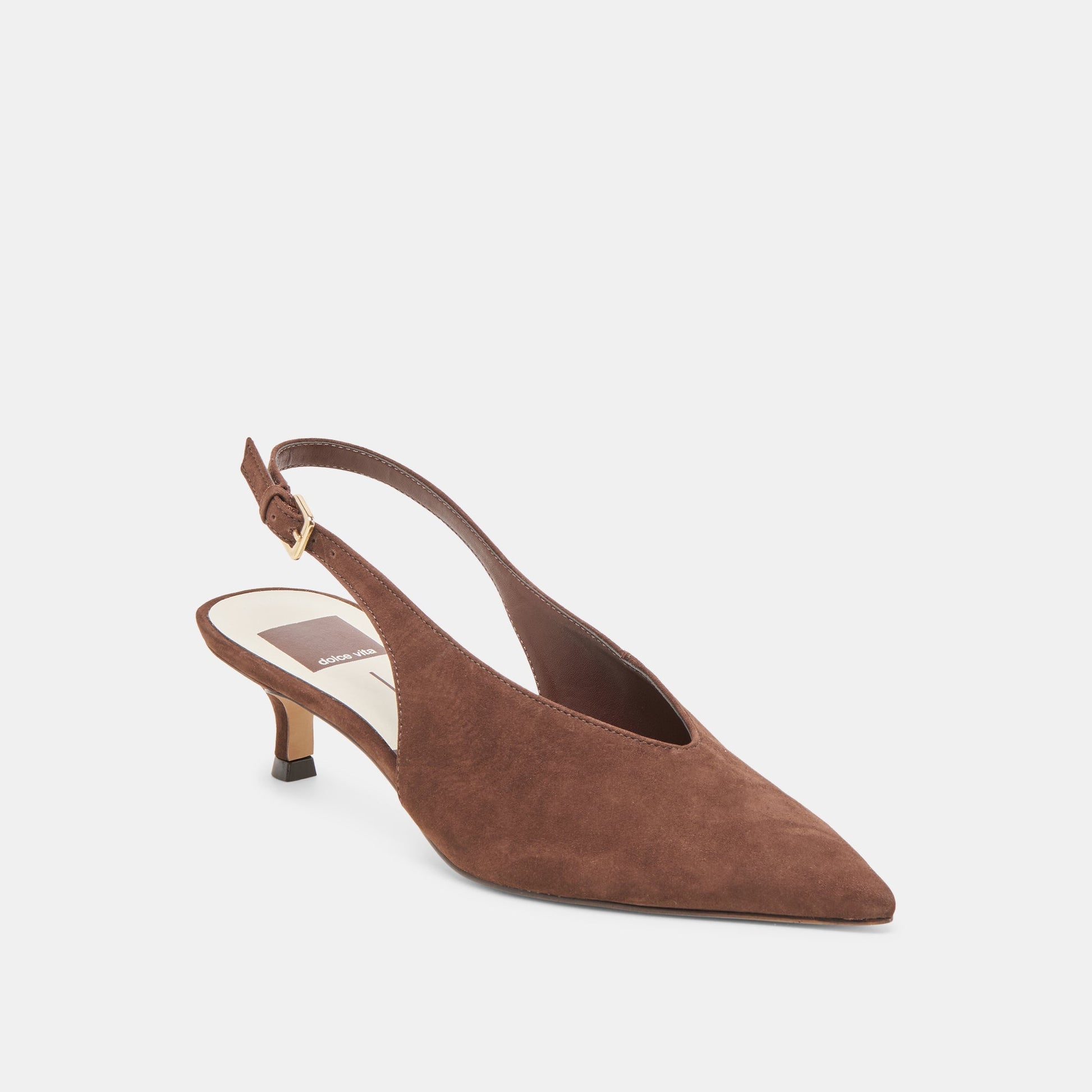 Alenna Dk Brown Suede Heels