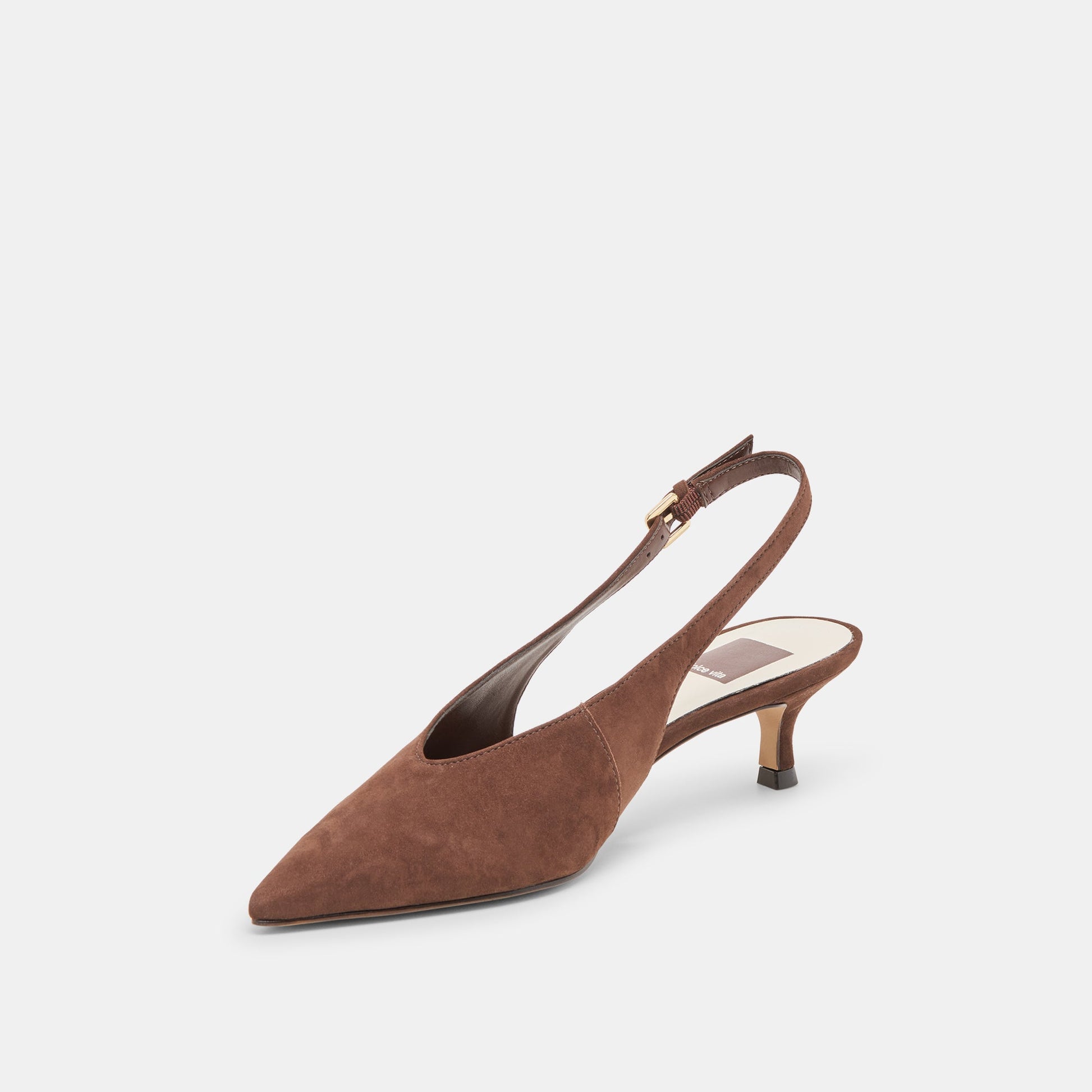 Alenna Dk Brown Suede Heels