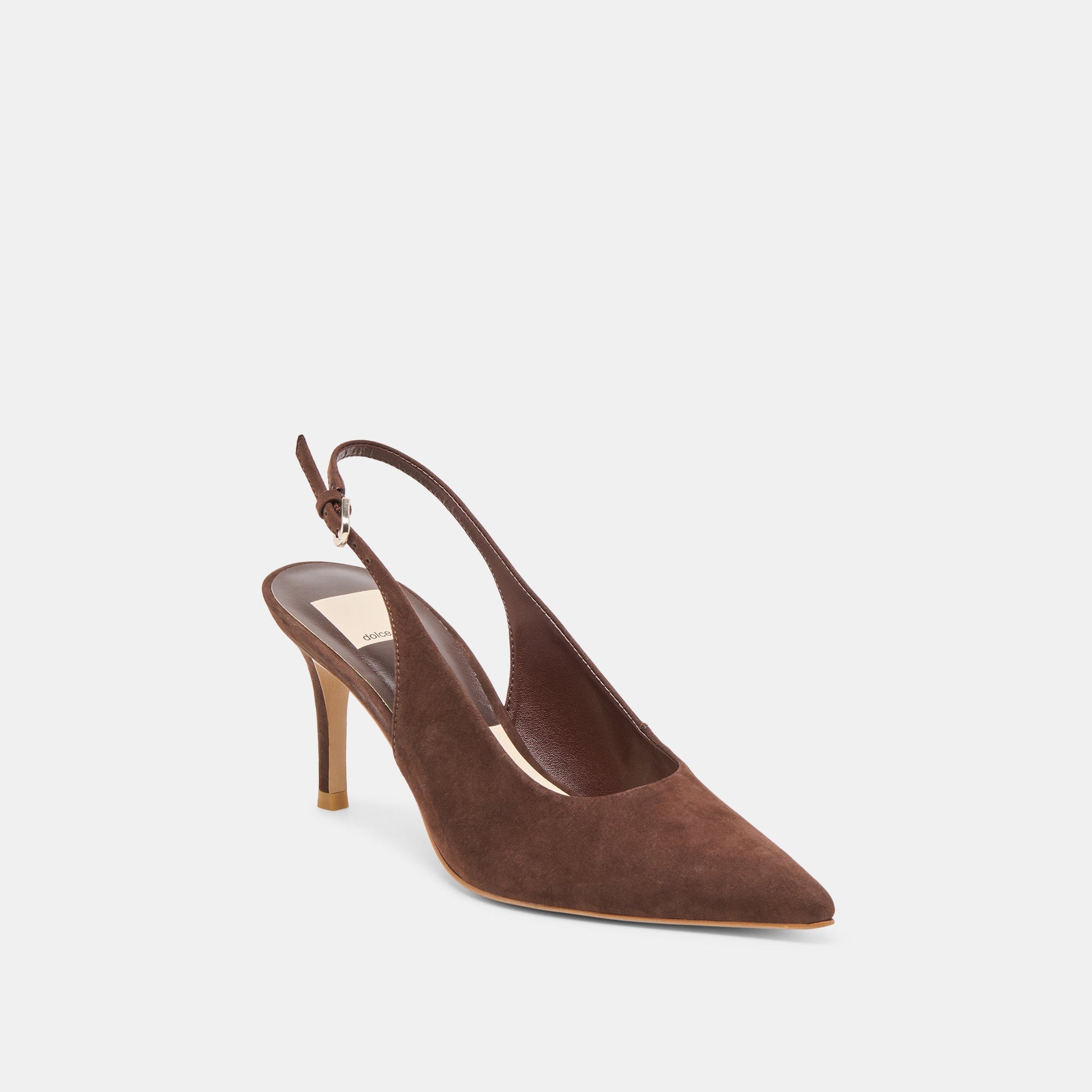 Elasi Dk Brown Nubuck Heels