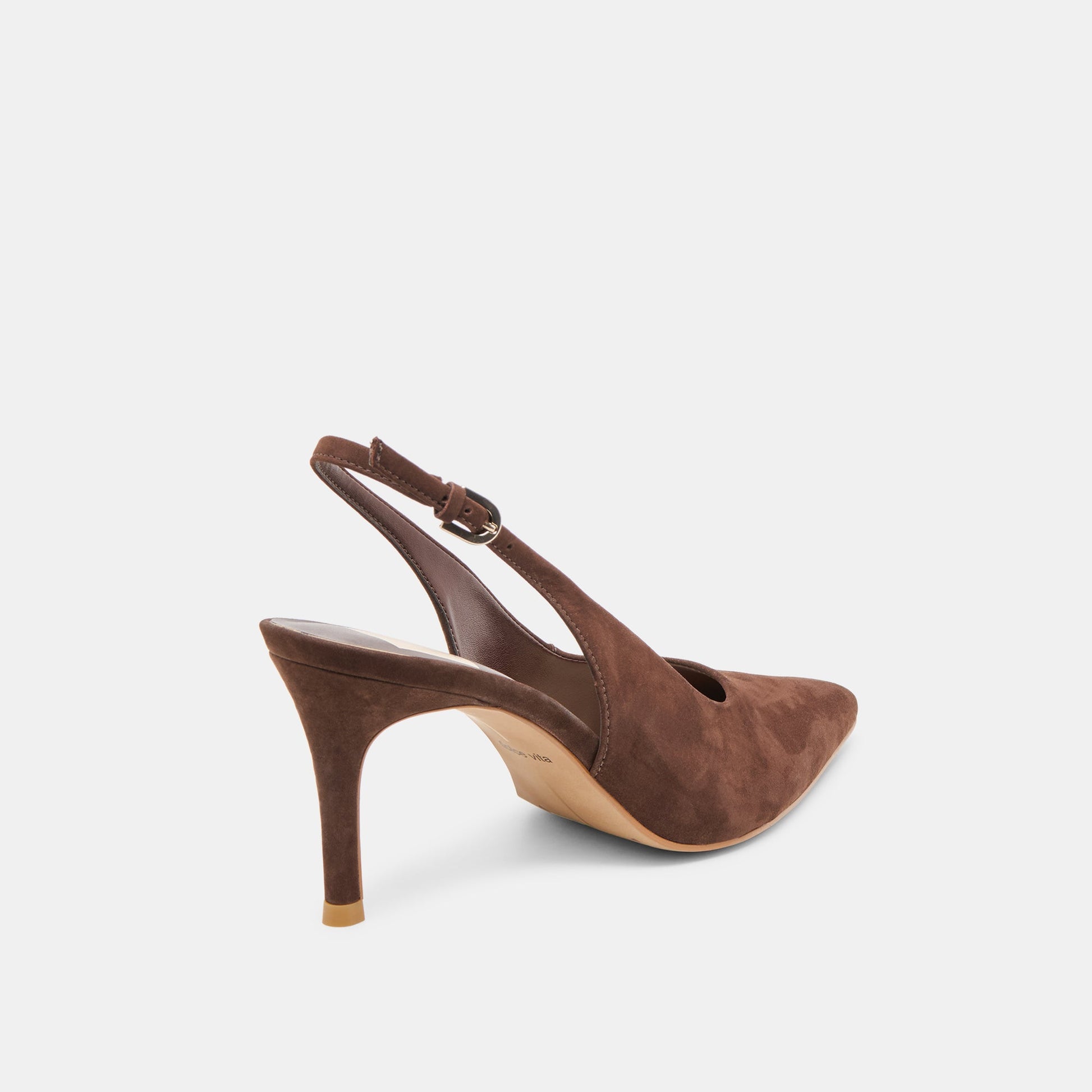 Elasi Dk Brown Nubuck Heels