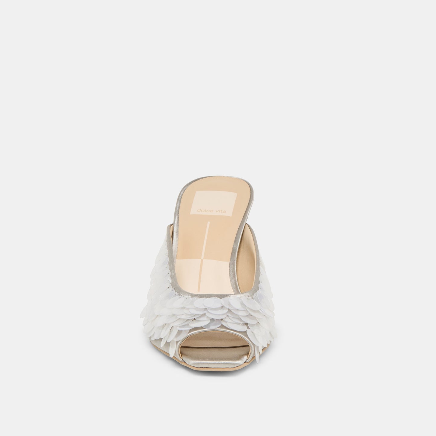 Samary Confetti Silver Satin Heels
