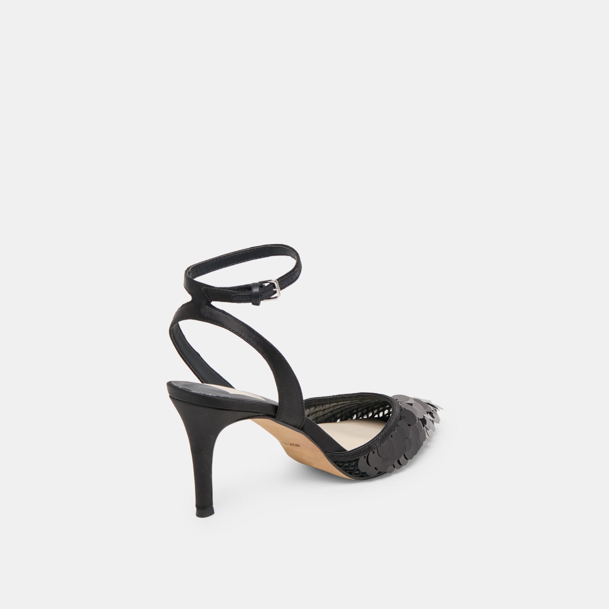 Elizza Confetti Onyx Woven Mesh Heels