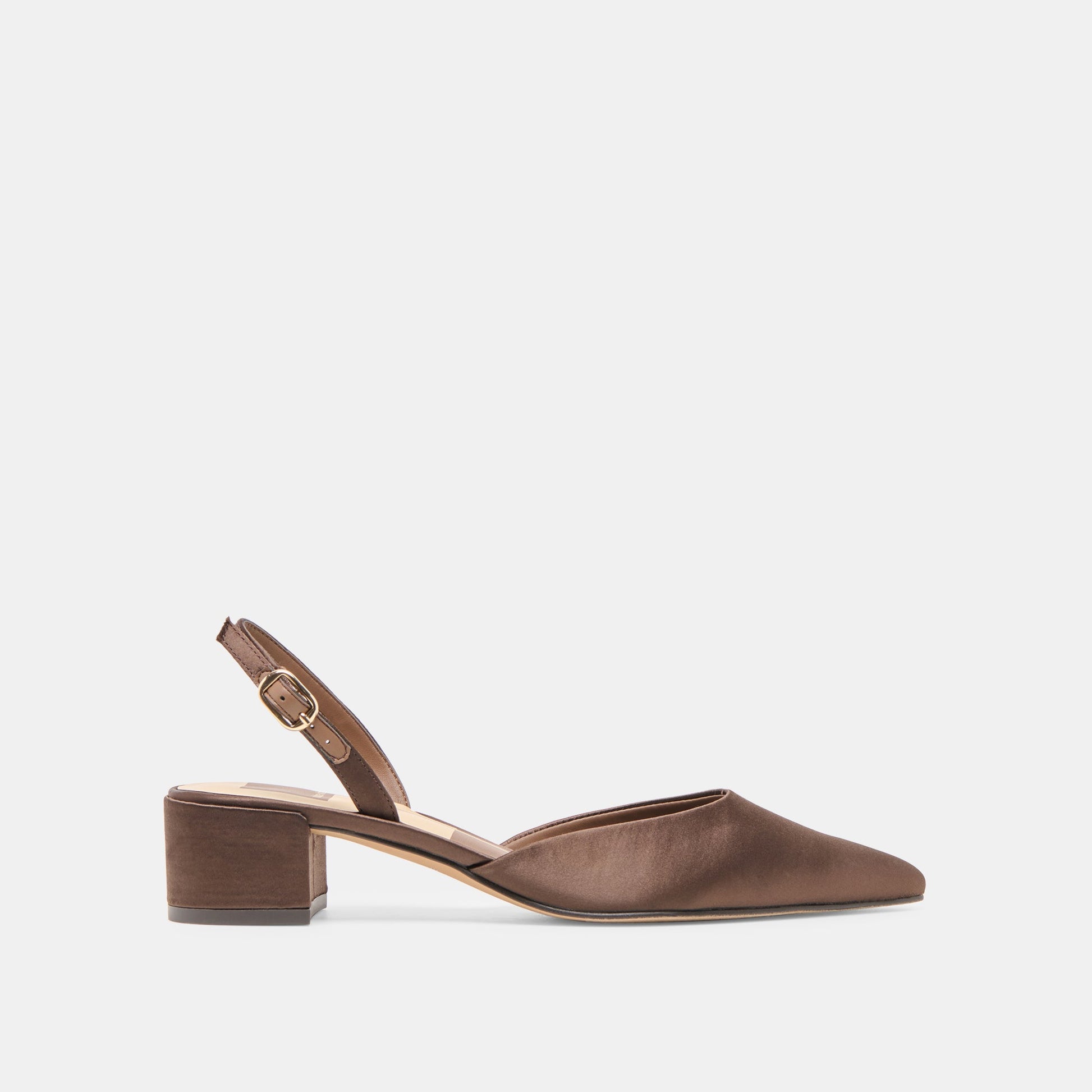 Carel Dk Brown Satin Heels