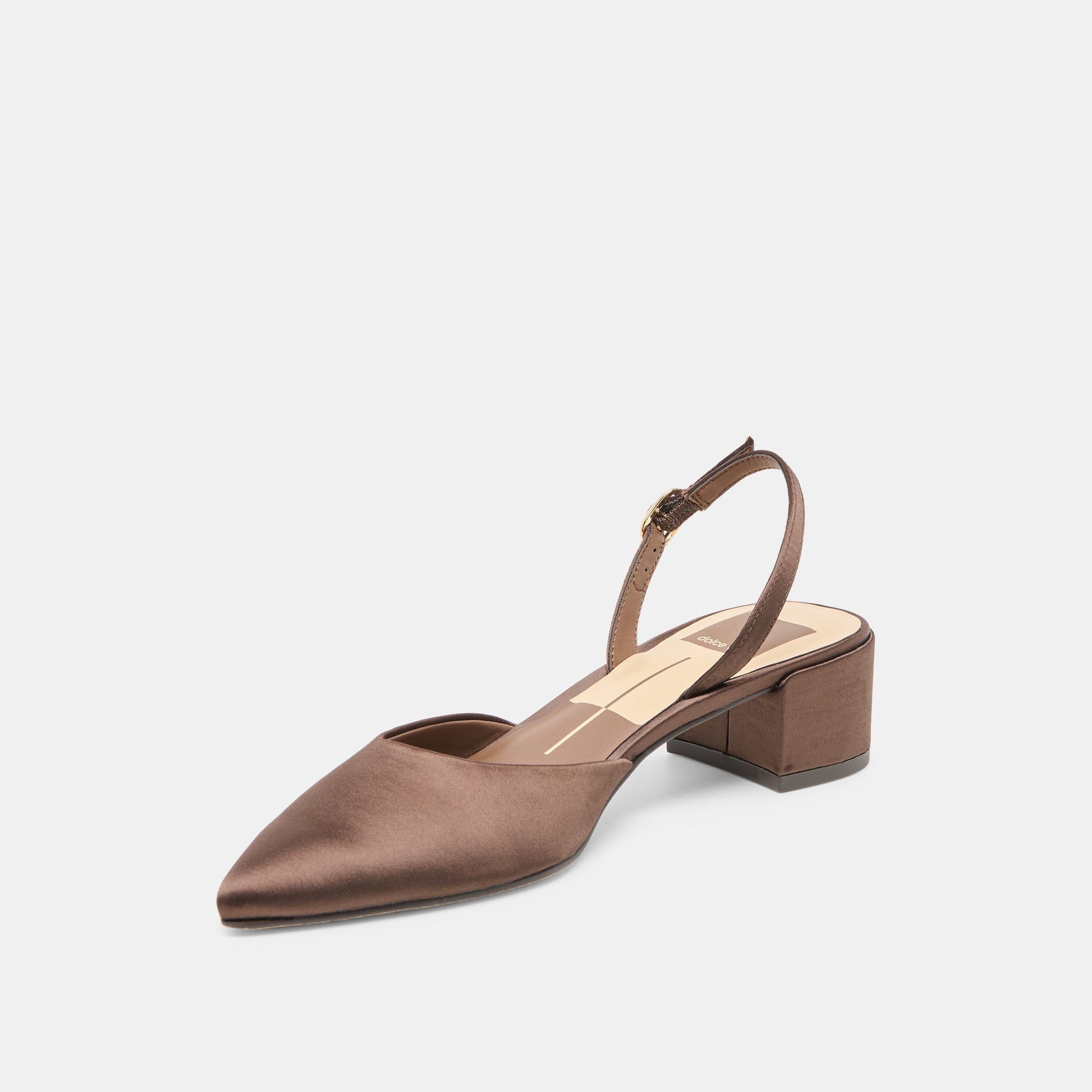 Carel Dk Brown Satin Heels
