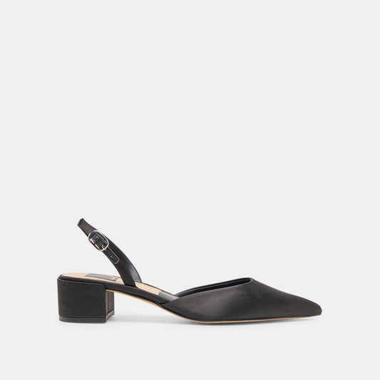 Carel Onyx Satin Heels