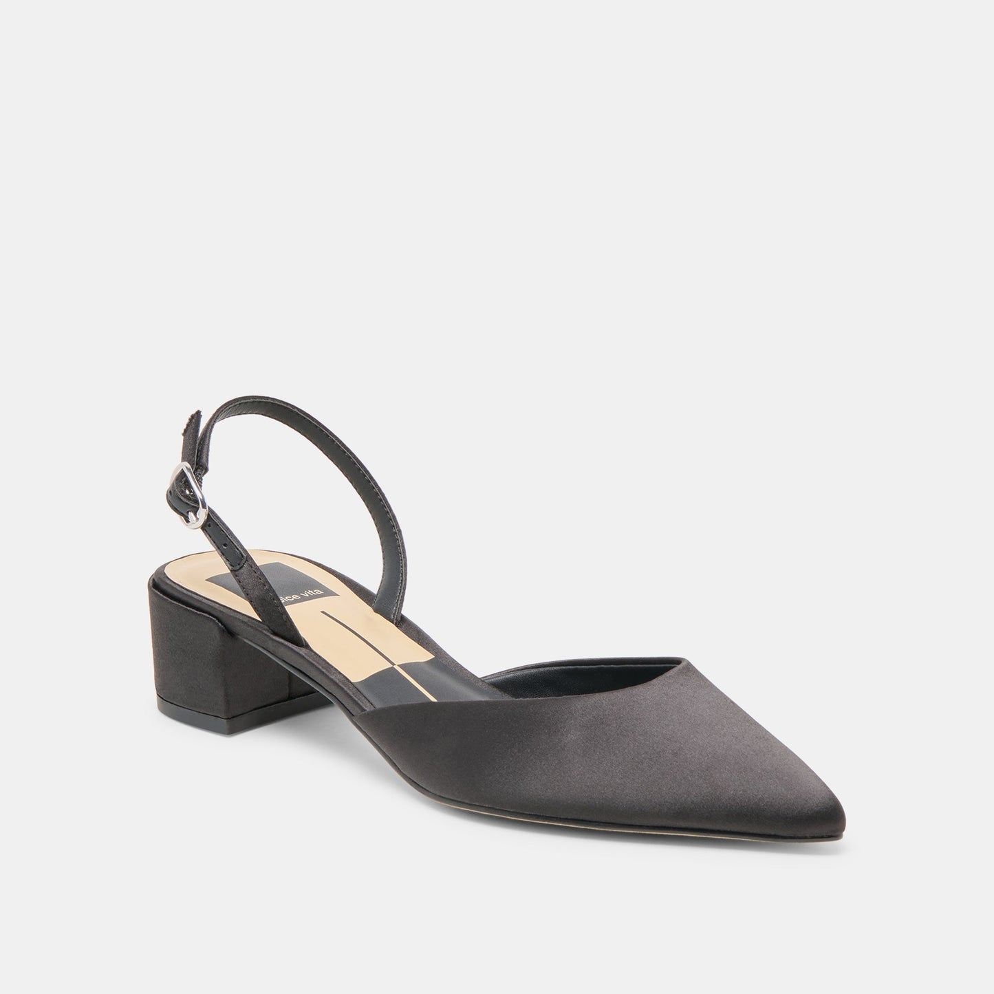 Carel Onyx Satin Heels