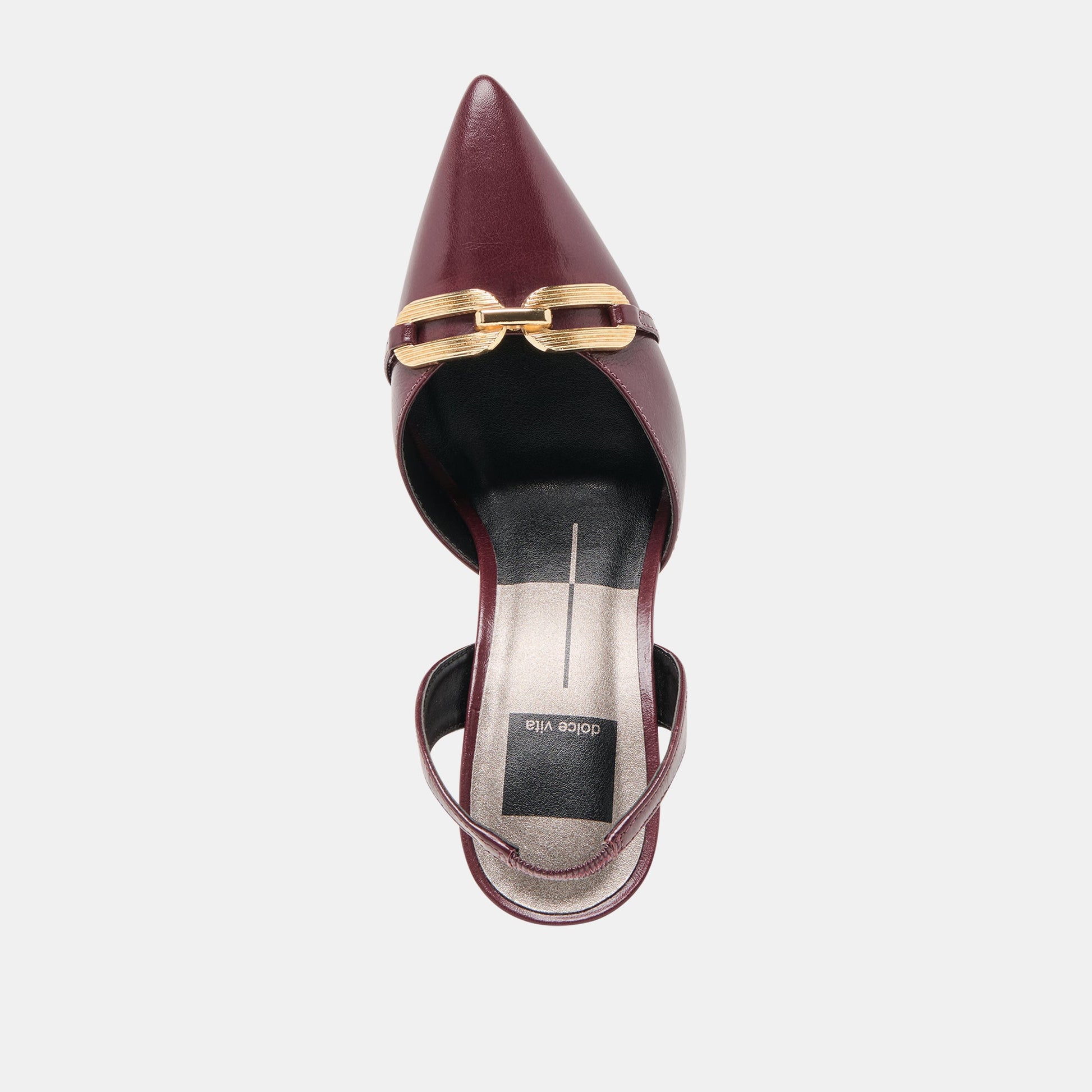Malik Cranberry Crinkle Patent Heels