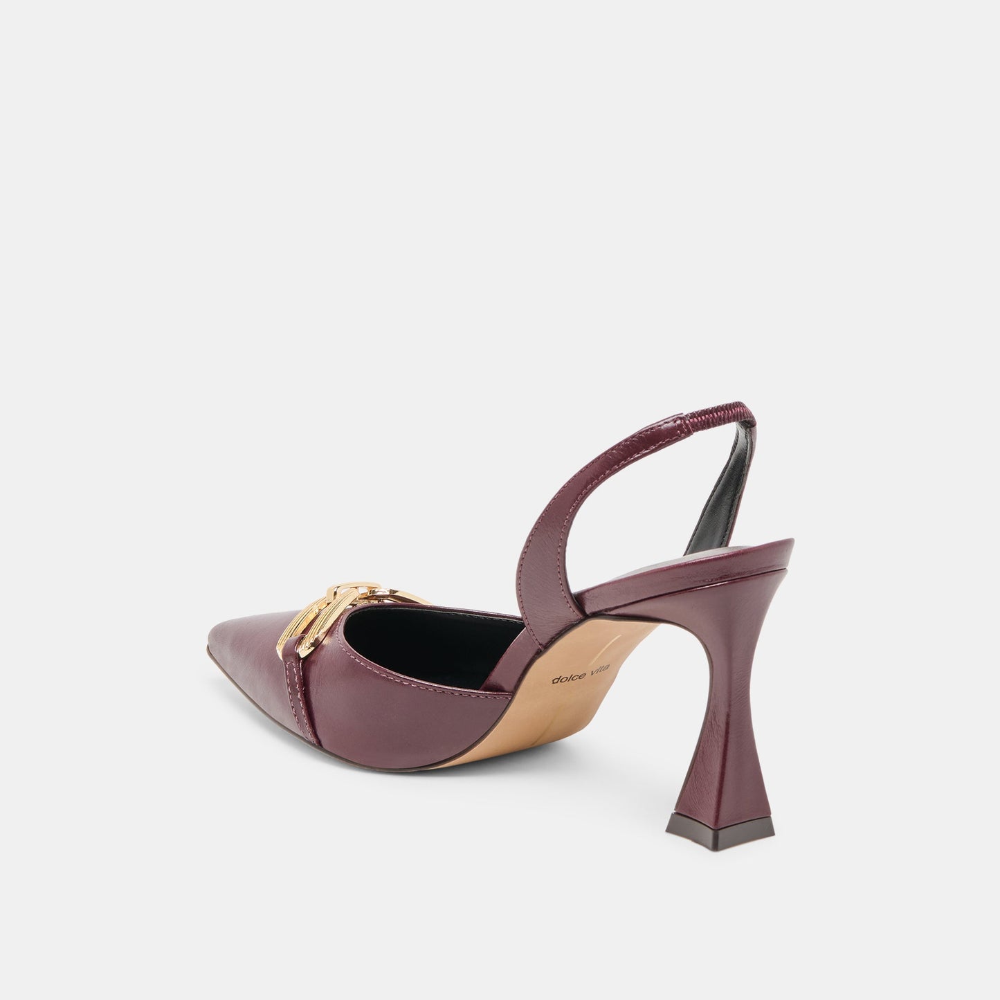 Malik Cranberry Crinkle Patent Heels