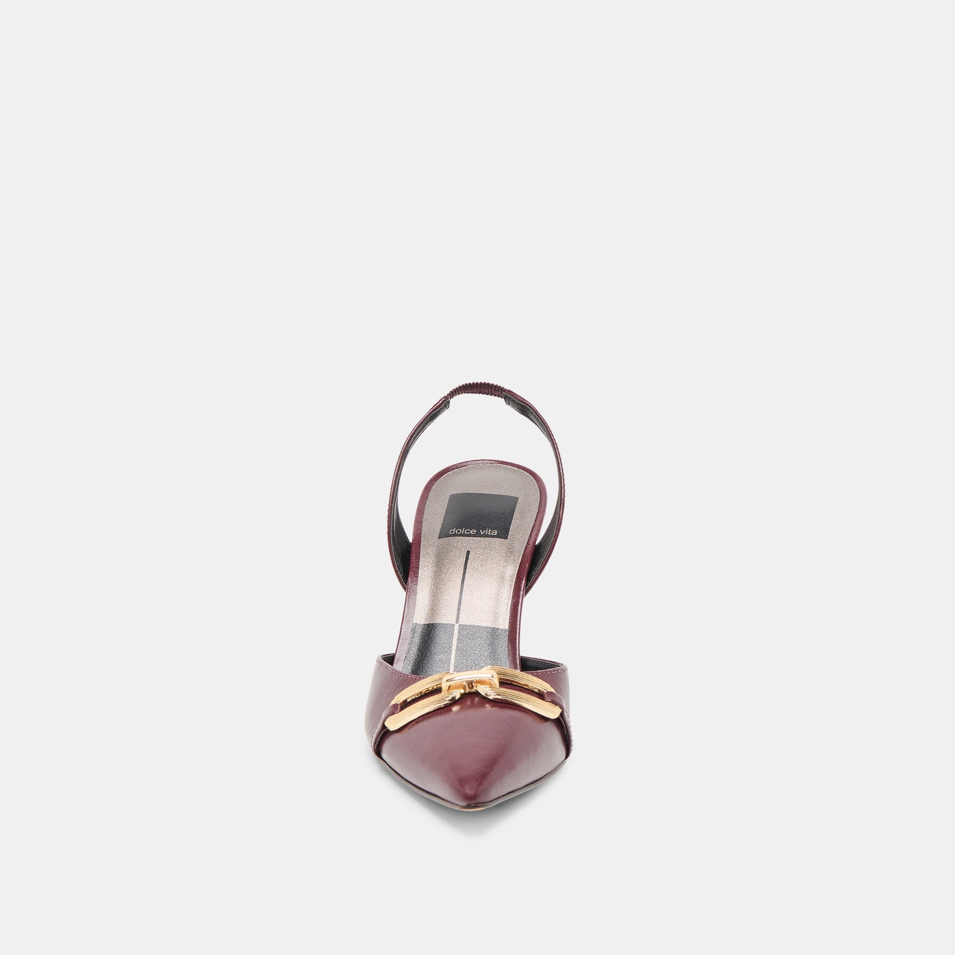Malik Cranberry Crinkle Patent Heels