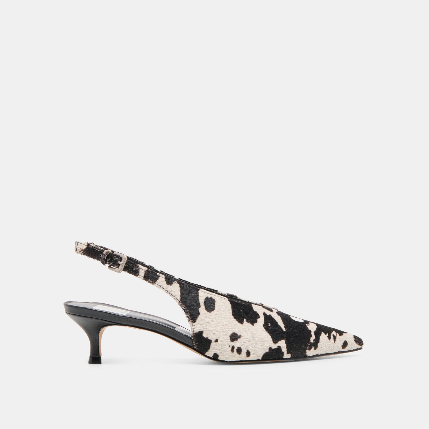 Alenna Black White Taurus Calf Hair Heels