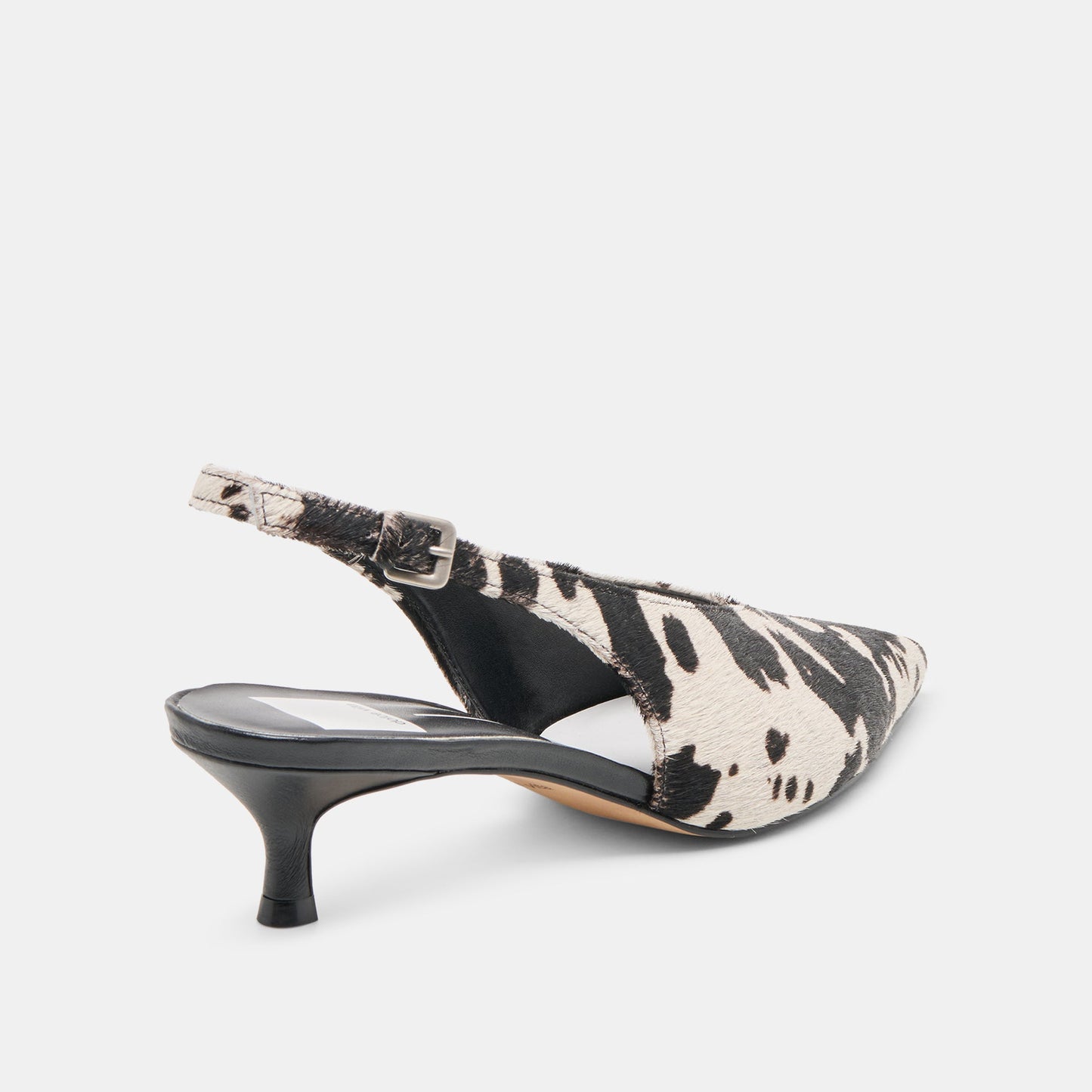 Alenna Black White Taurus Calf Hair Heels