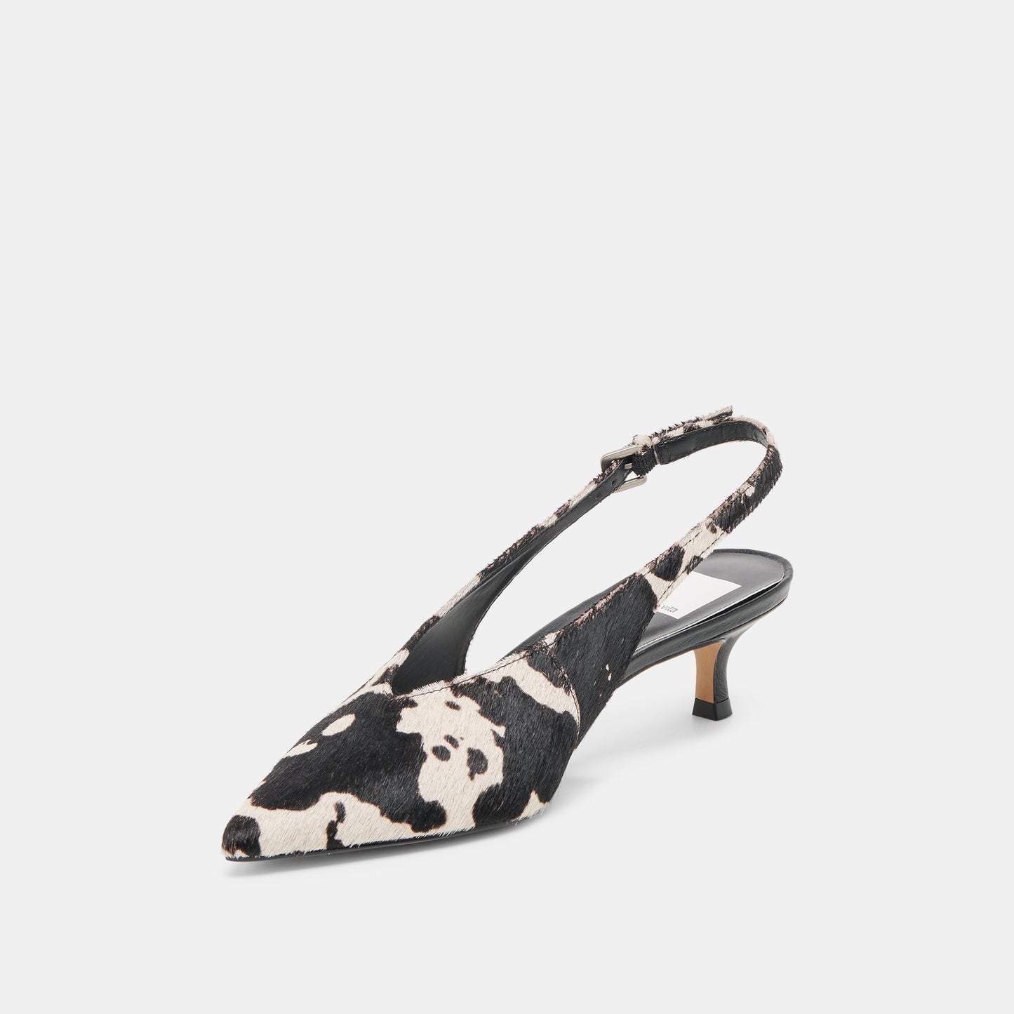 Alenna Black White Taurus Calf Hair Heels