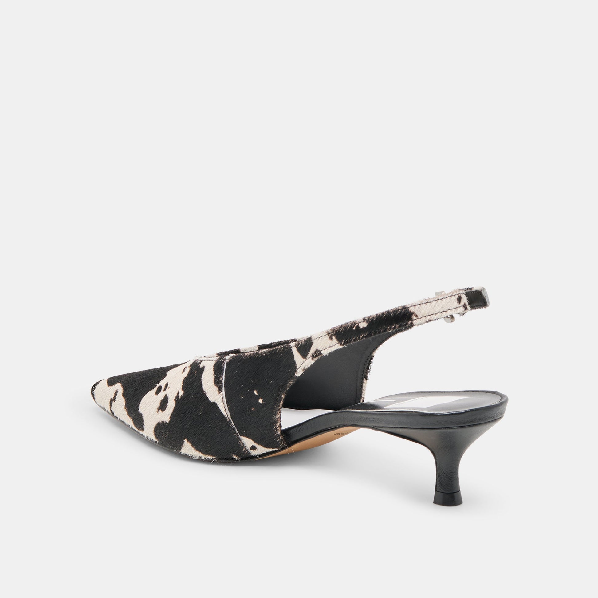 Alenna Black White Taurus Calf Hair Heels