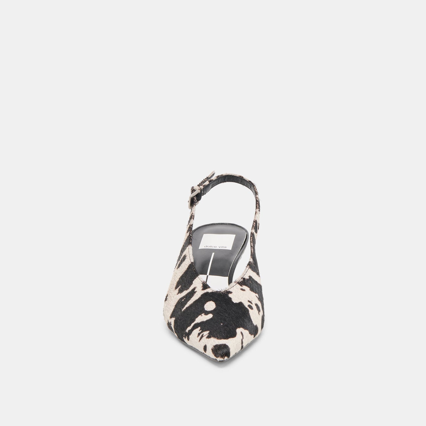 Alenna Black White Taurus Calf Hair Heels