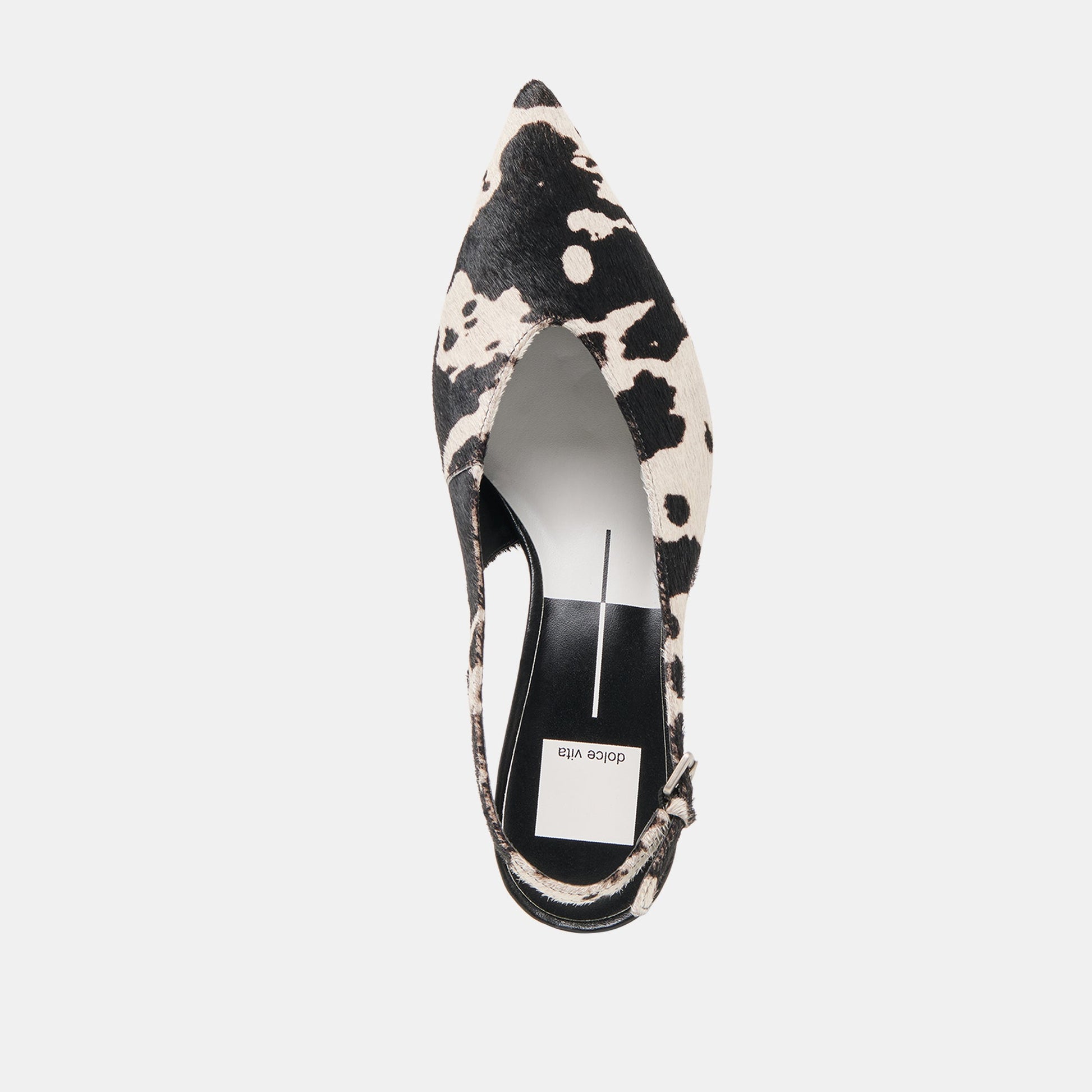 Alenna Black White Taurus Calf Hair Heels