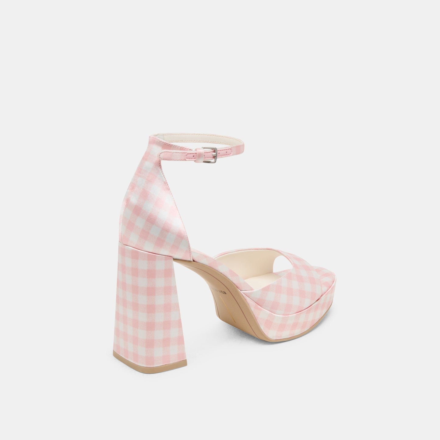 Reyes X Byrdie Golf Pink Plaid Gingham Heels