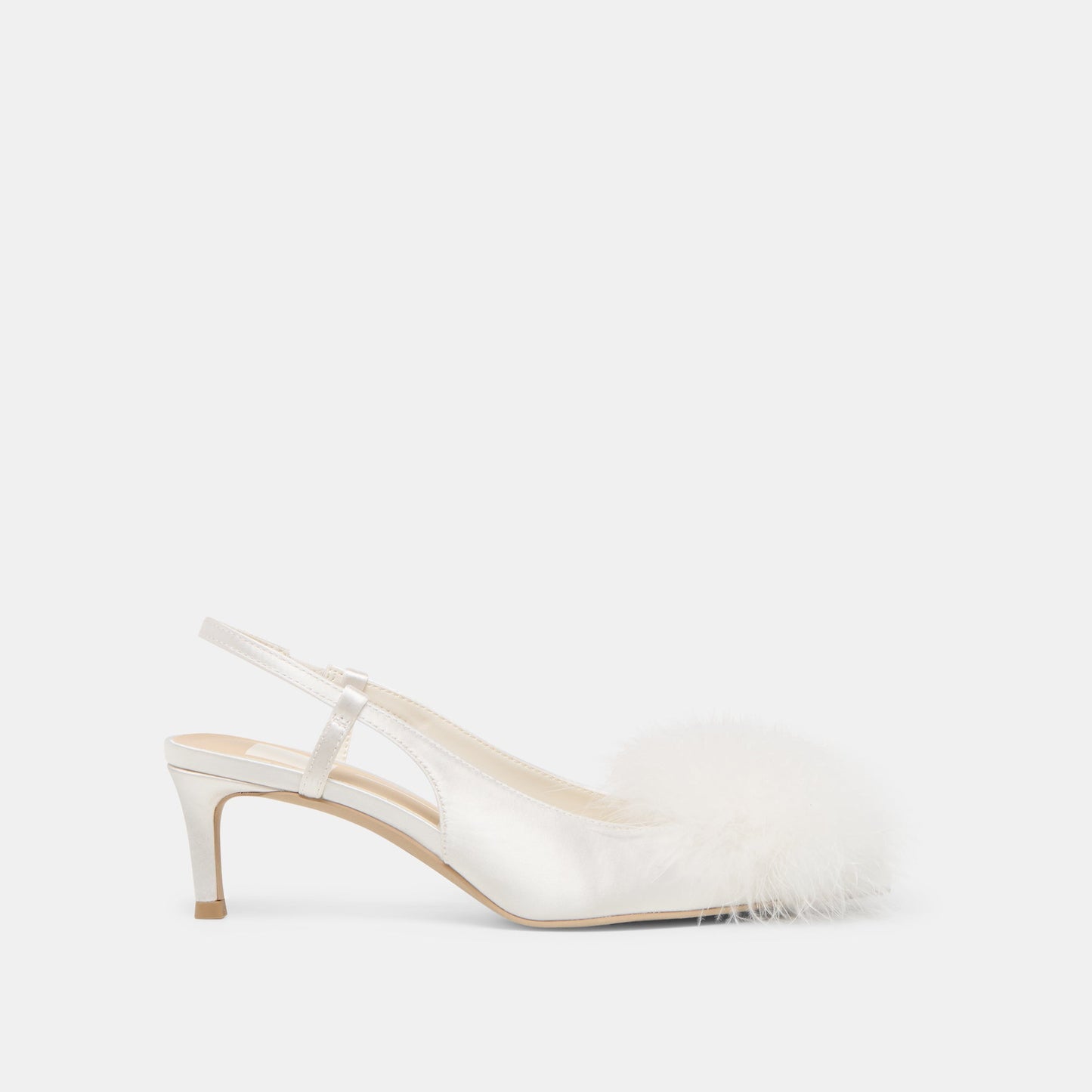 Kamy True White Satin Heels