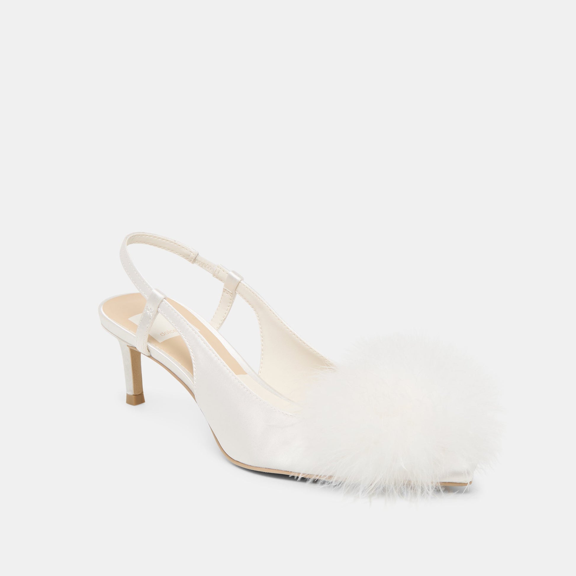Kamy True White Satin Heels