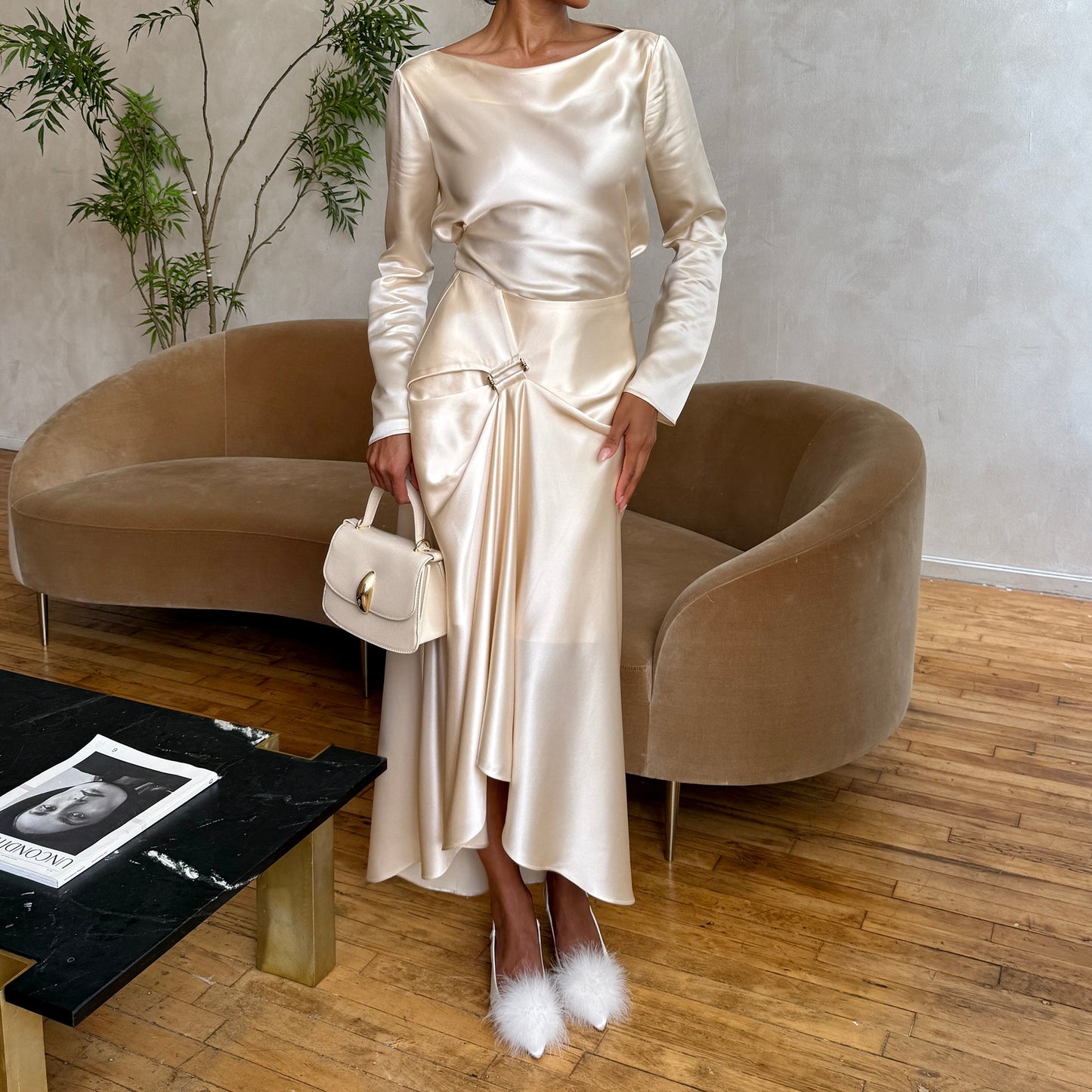 Kamy True White Satin Heels