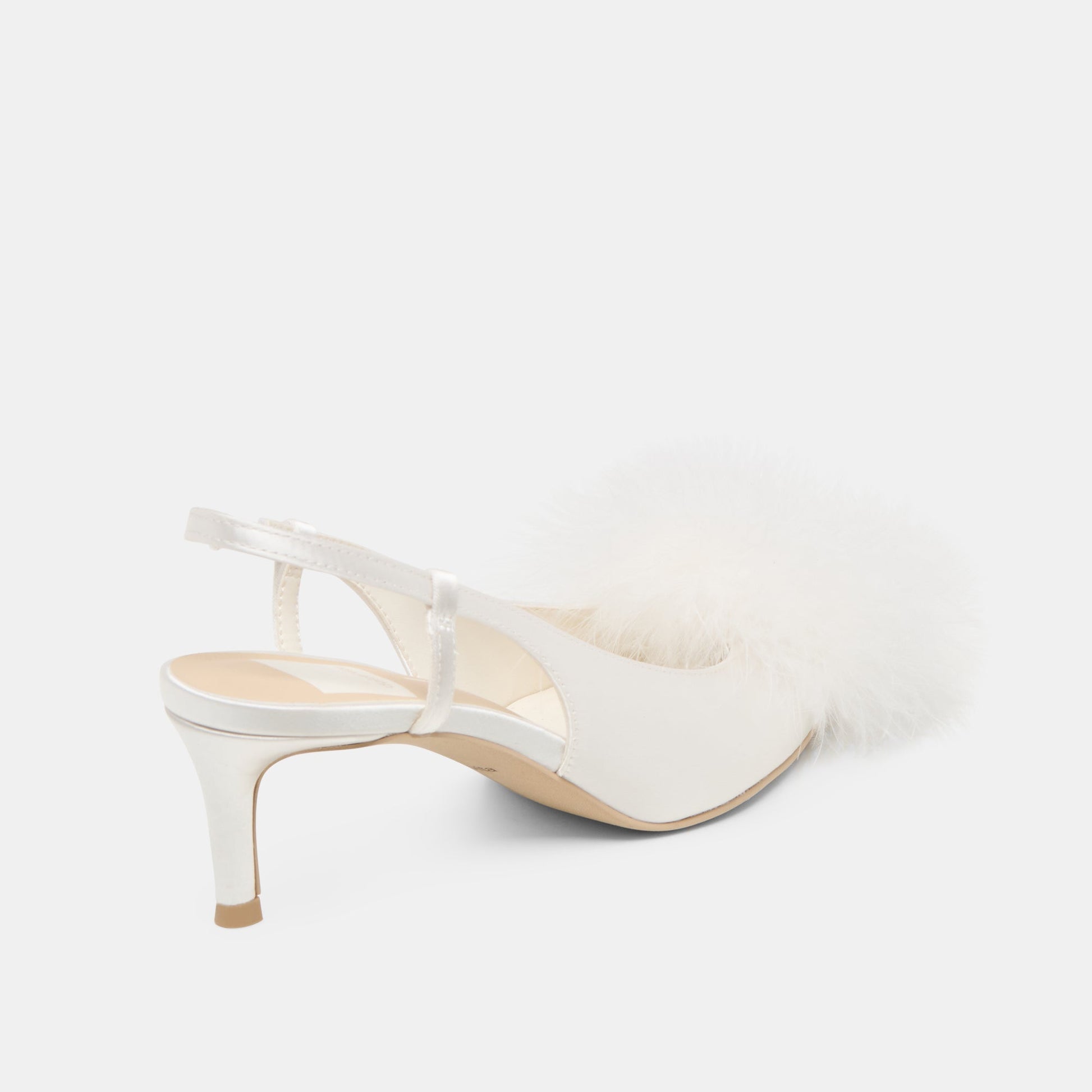 Kamy True White Satin Heels
