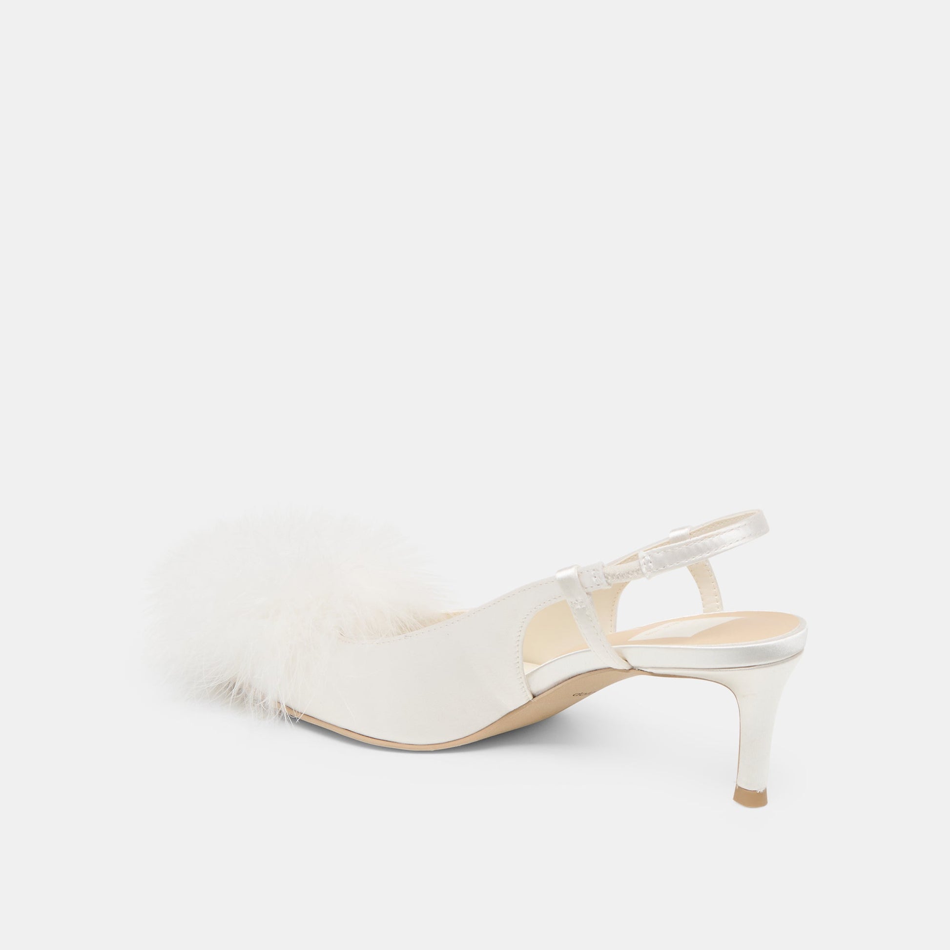 Kamy True White Satin Heels