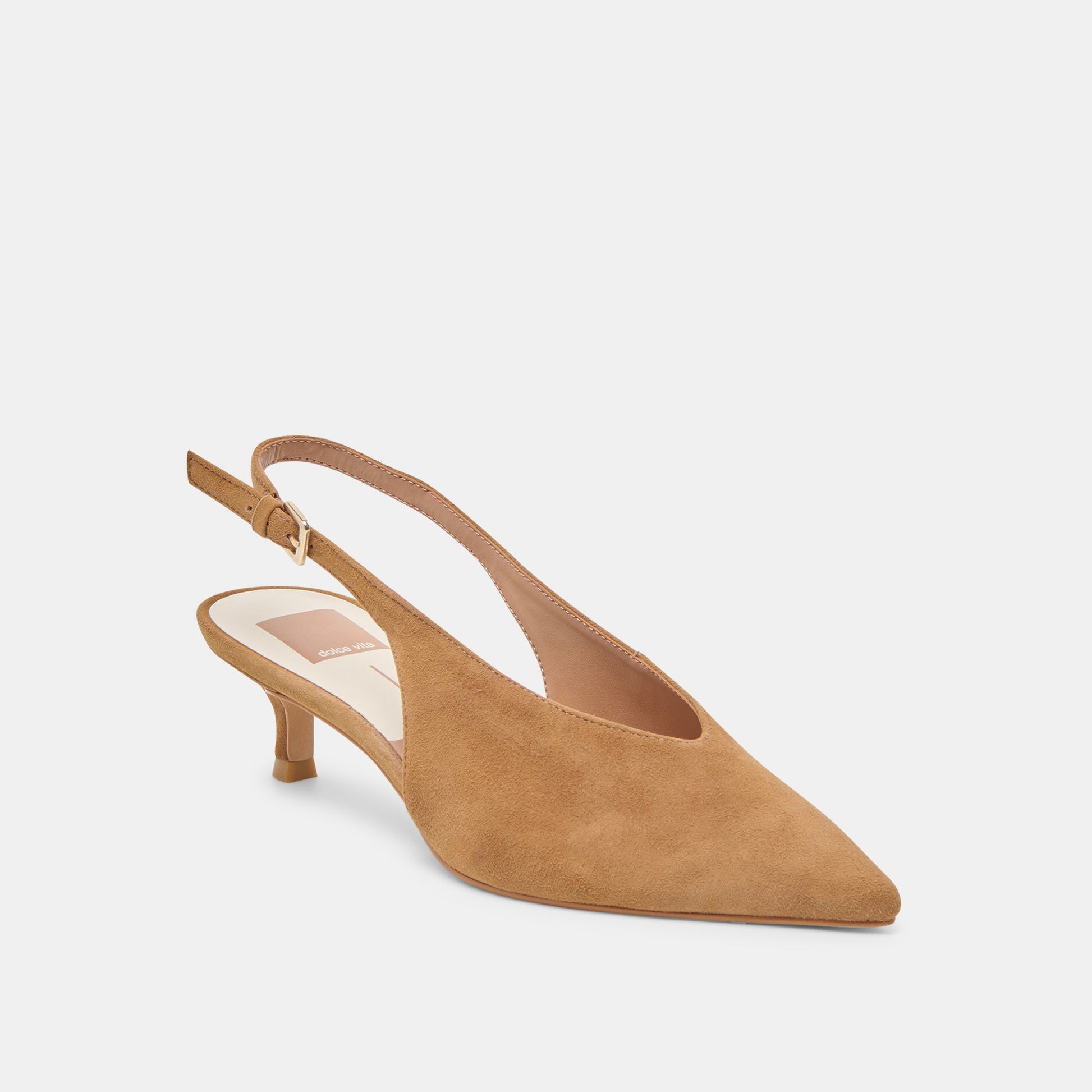 Alenna Lt Brown Suede Heels