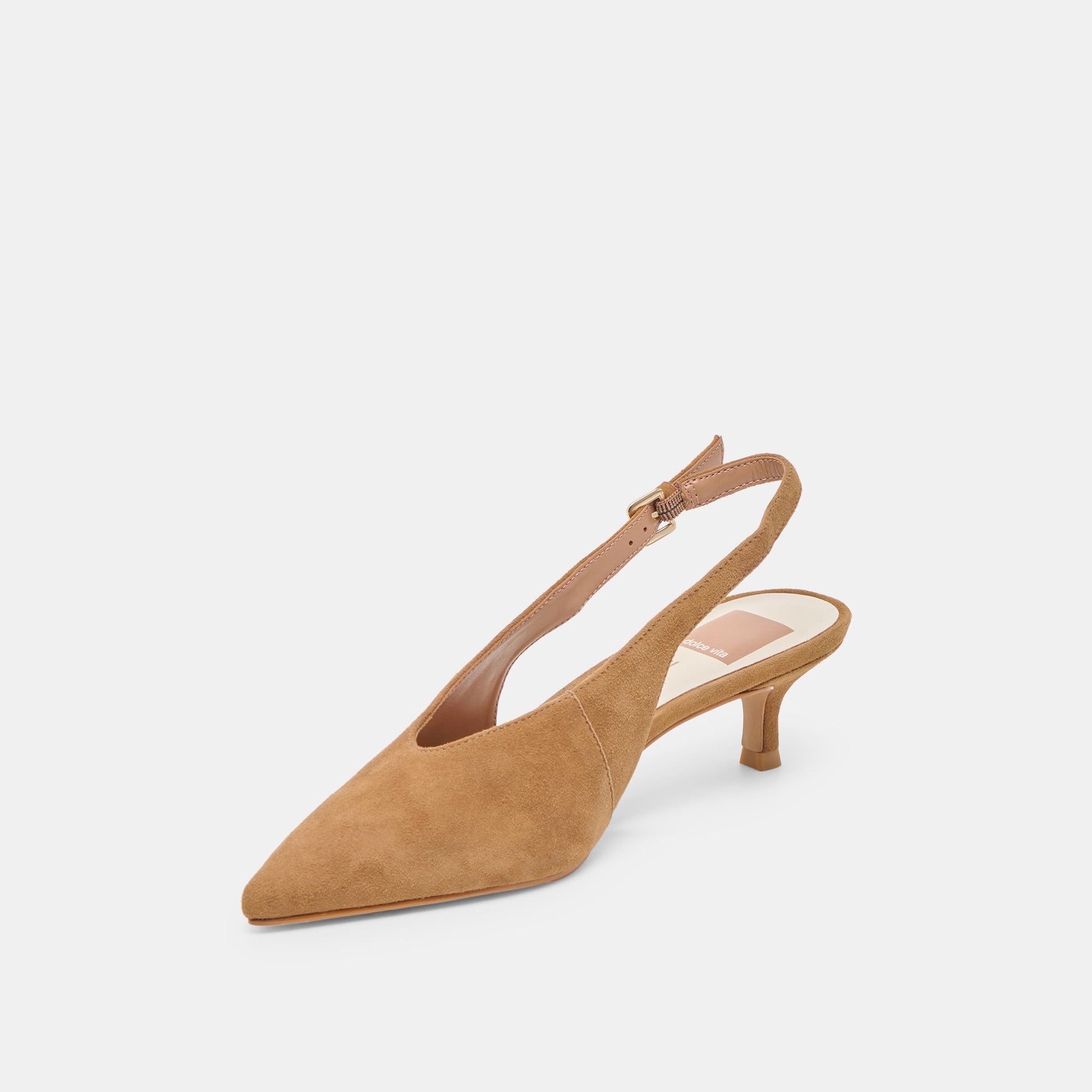 Alenna Lt Brown Suede Heels
