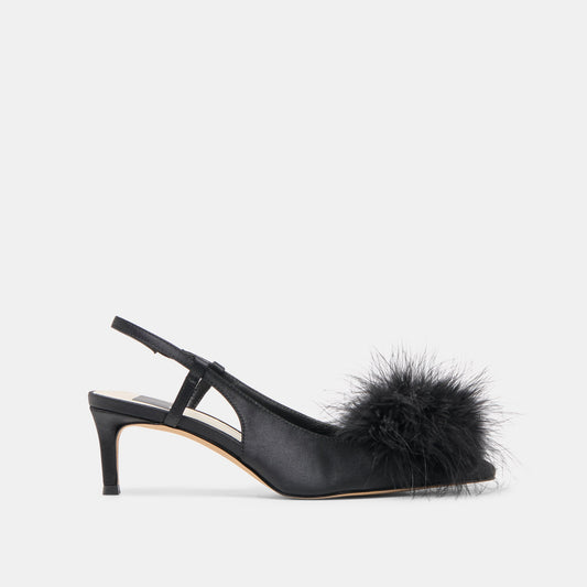 Kamy Onyx Satin Heels