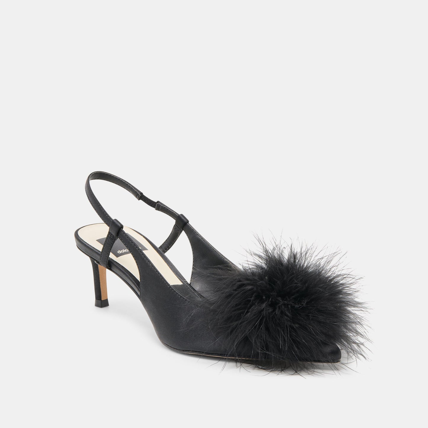 Kamy Onyx Satin Heels
