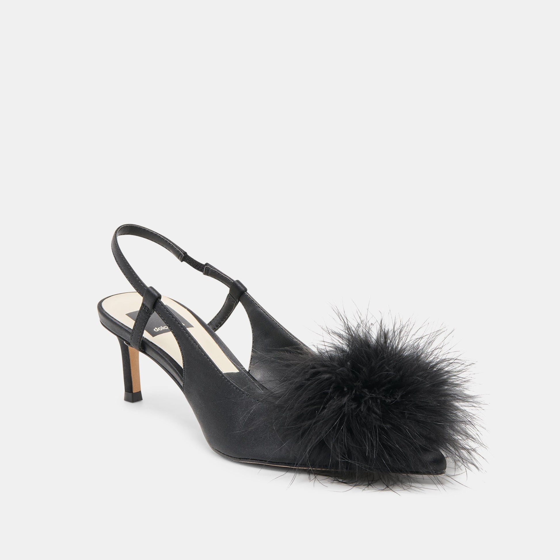 Kamy Onyx Satin Heels