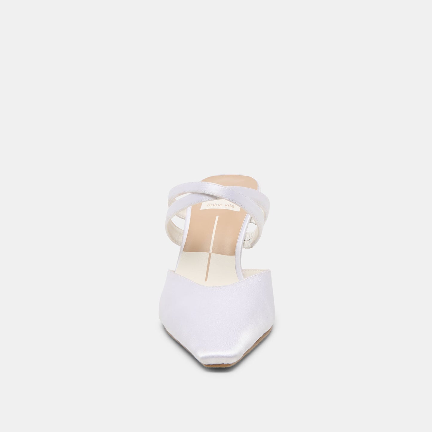 Linore True White Satin Heels