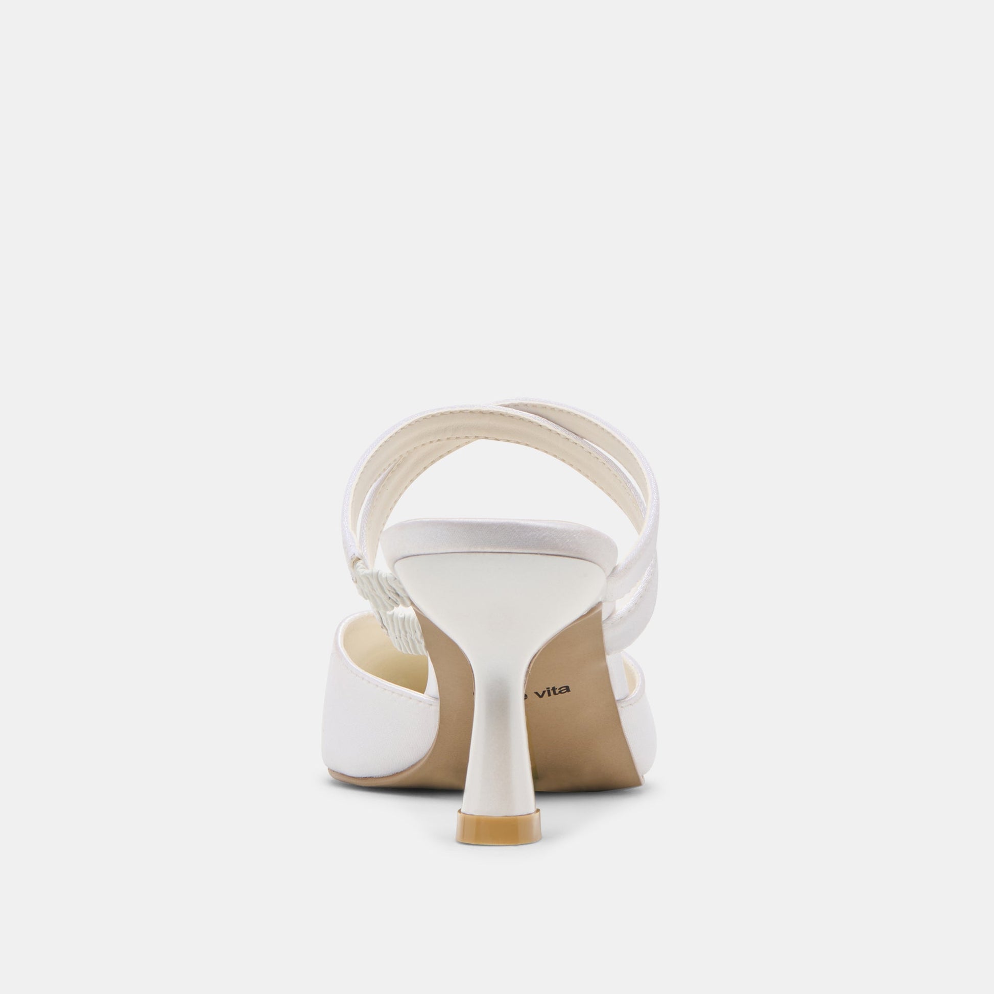 Linore True White Satin Heels