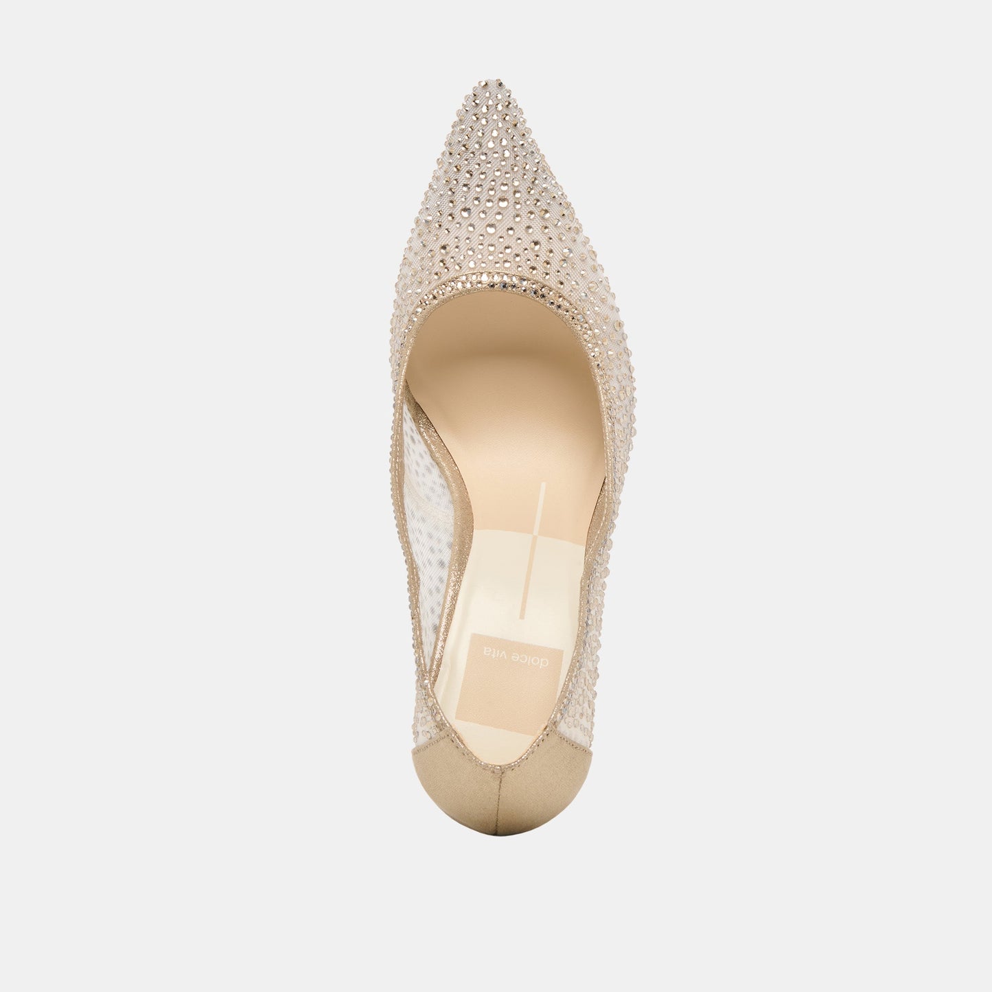 Kashe Crystal Lt Gold Mesh Heels