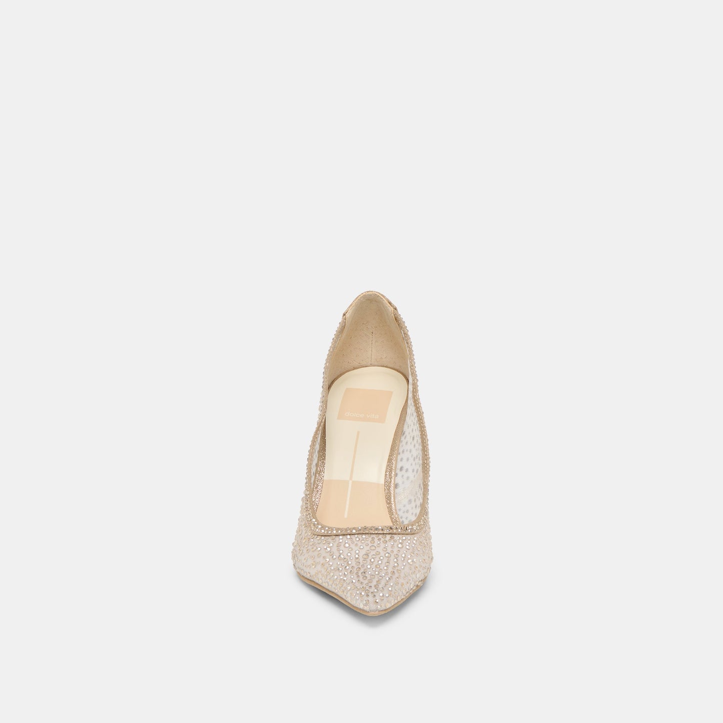 Kashe Crystal Lt Gold Mesh Heels