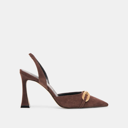 Malik Mahogany Nubuck Heels