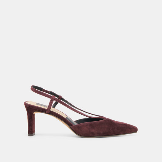 Ginay Mulberry Suede Heels